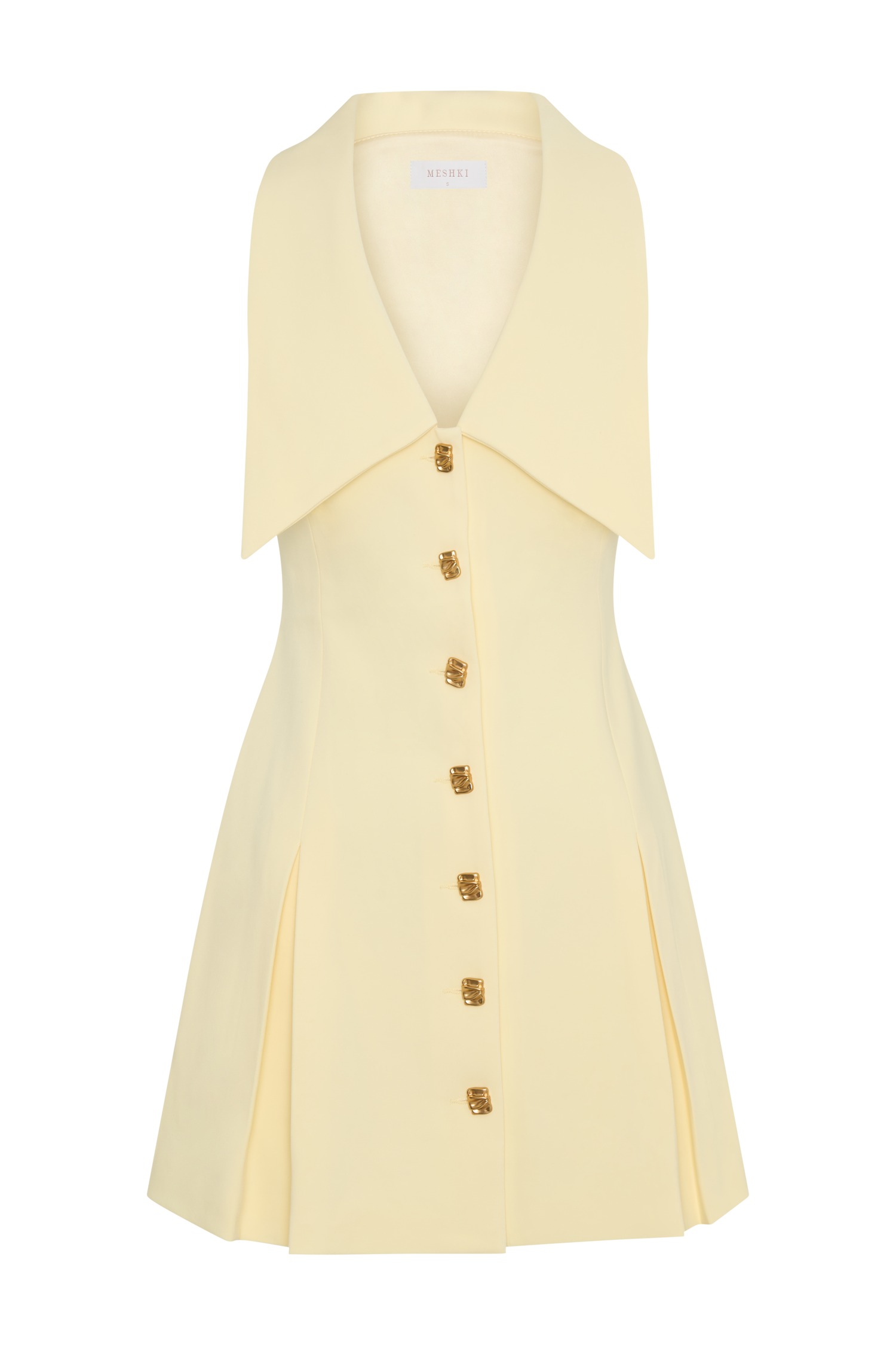 Oli Sleeveless Mini Dress - Lemon、mySite、solidvoid