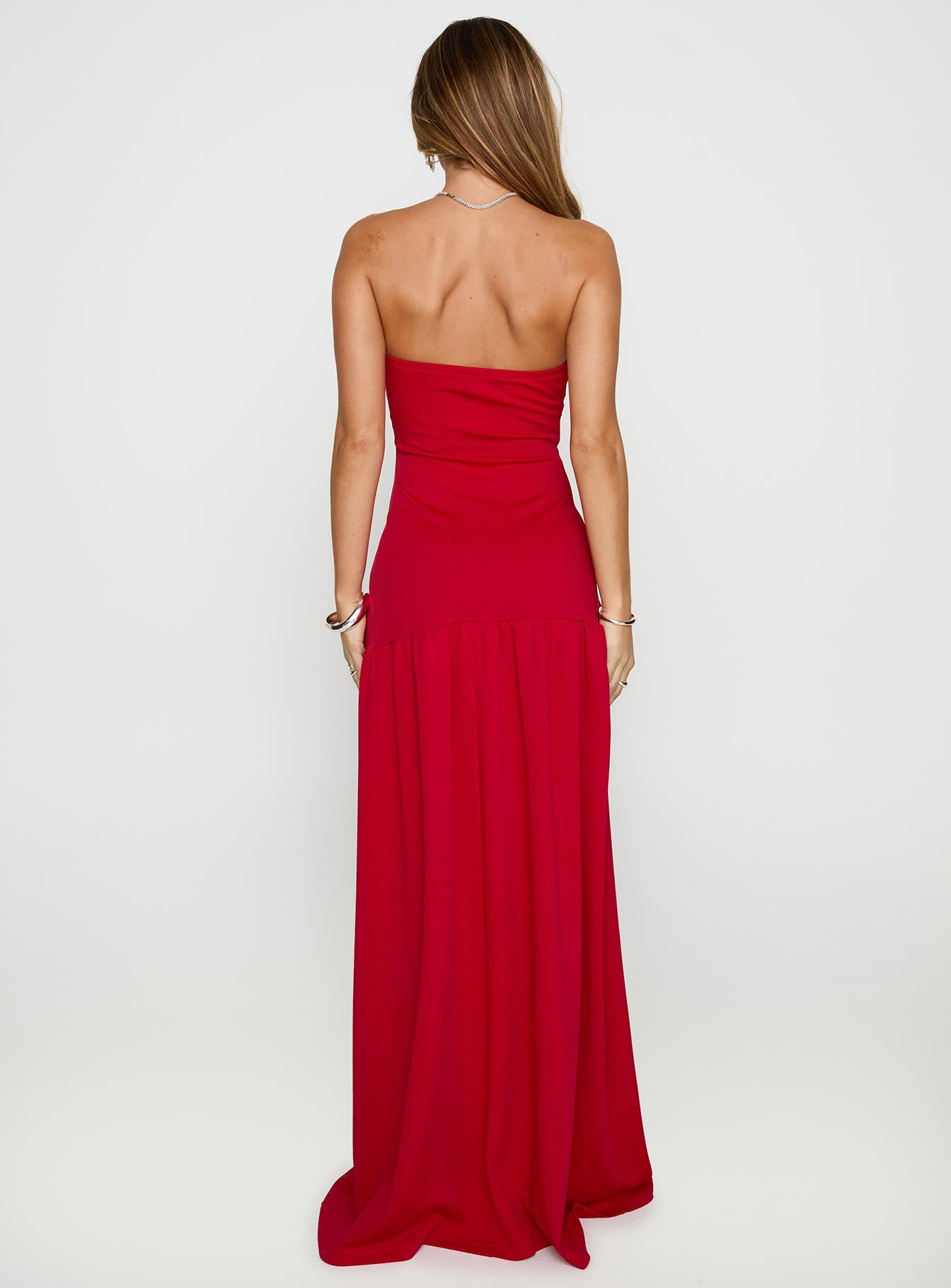 Move Me Strapless Maxi Dress Red、mySite、solidvoid