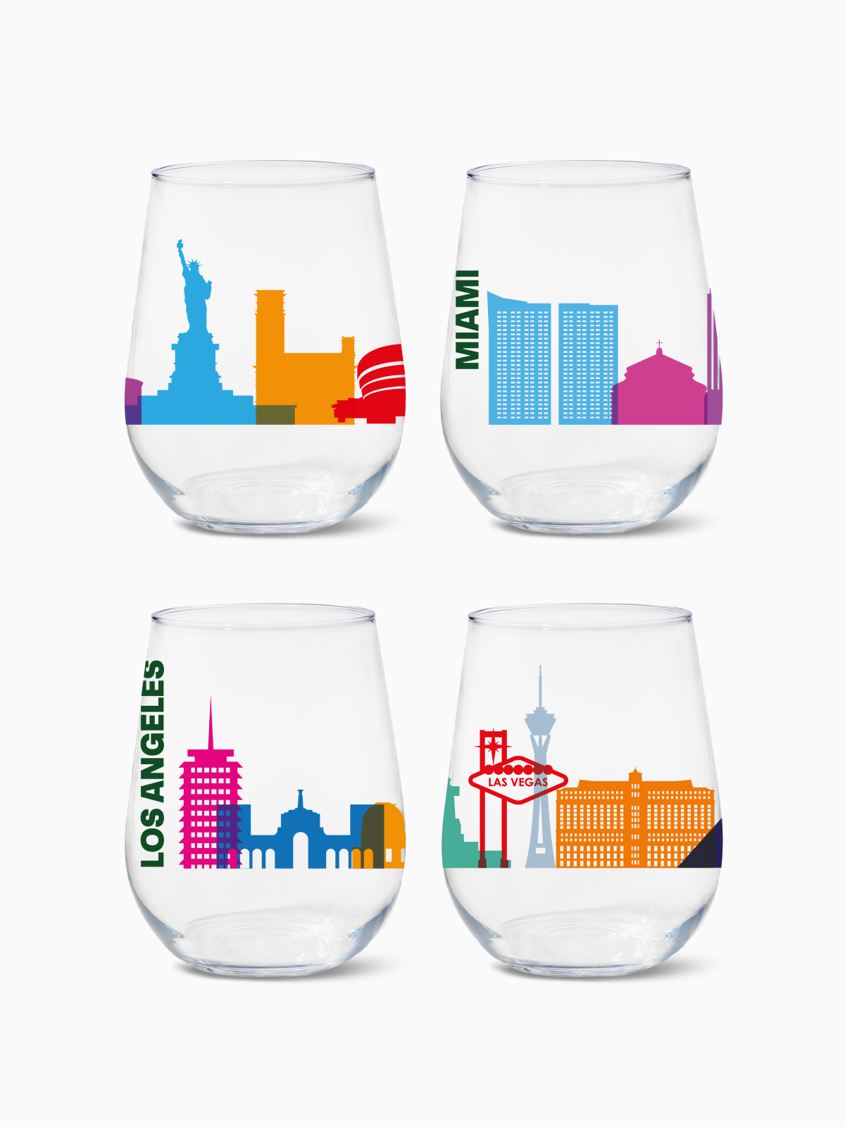 American Skylines - RESERVE 16oz Stemless Wine Tritan Copolyester Glass、mySite、camillekostekn