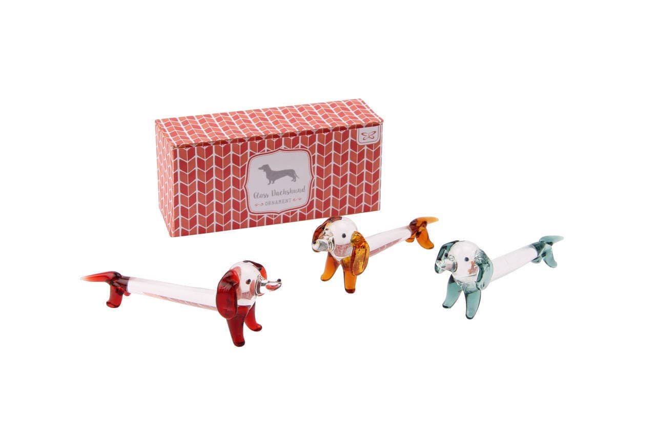 Little Blown Glass Dachshunds Handblown Glass Weiner Doggies、mySite、g9winljtr