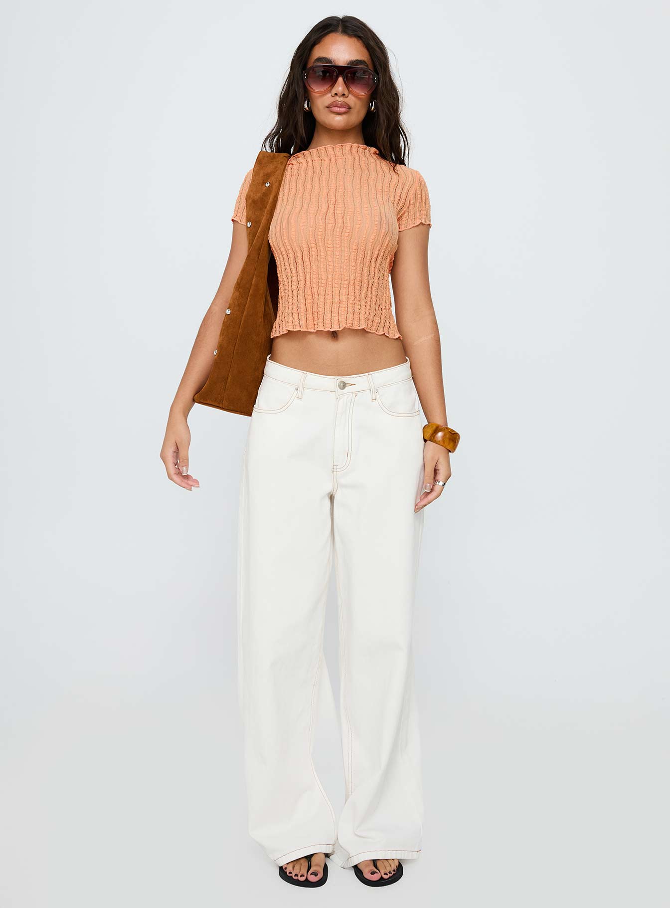 Padra Short Sleeve Top Orange、mySite、solidvoid