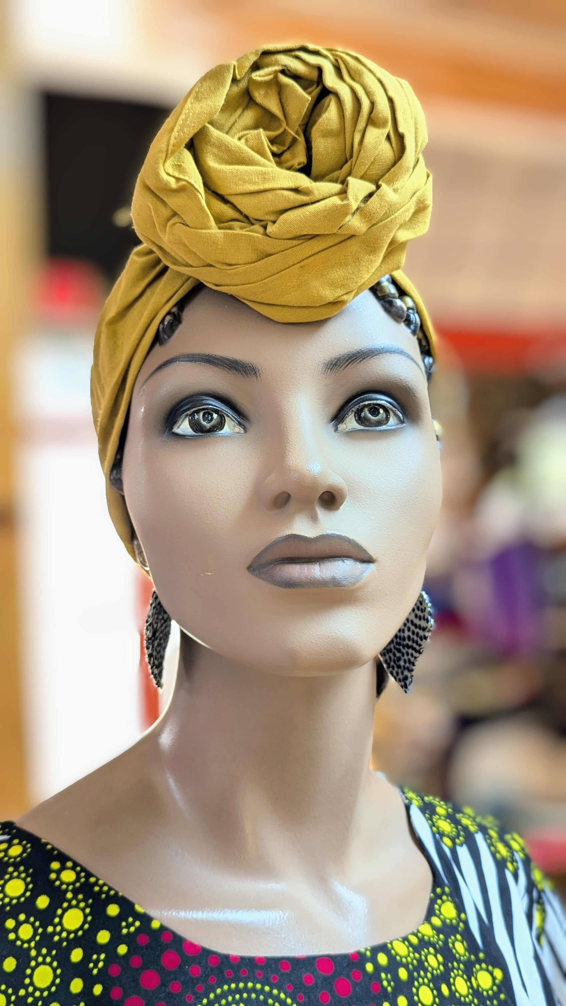 Dupsie's Golden Aura Pre-tied Head Wrap Hat with Bun DPDM301PT2、mySite、solidvoid