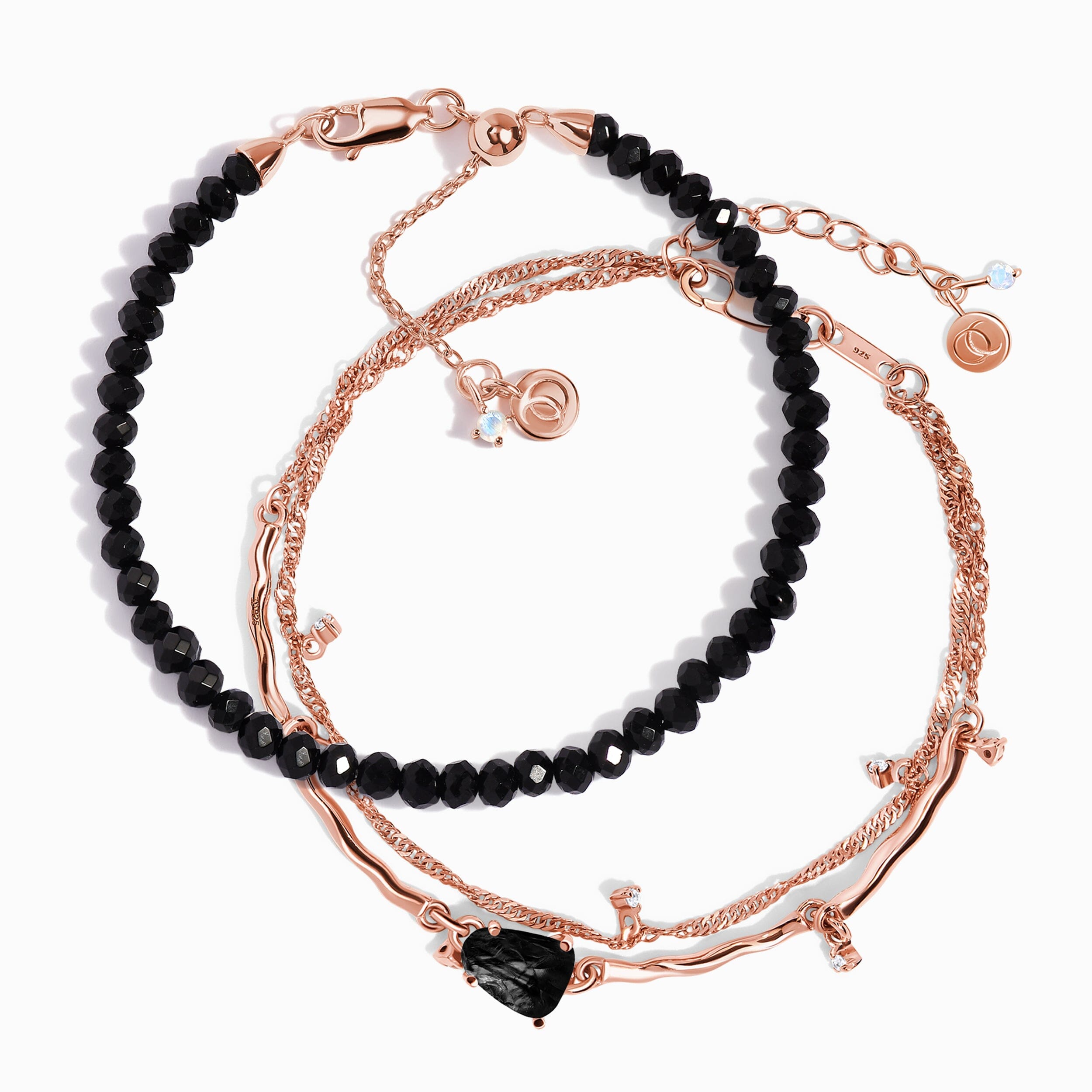 Black Obsidian Bracelet Stack - Flowing Strength、mySite、hinf8tx79