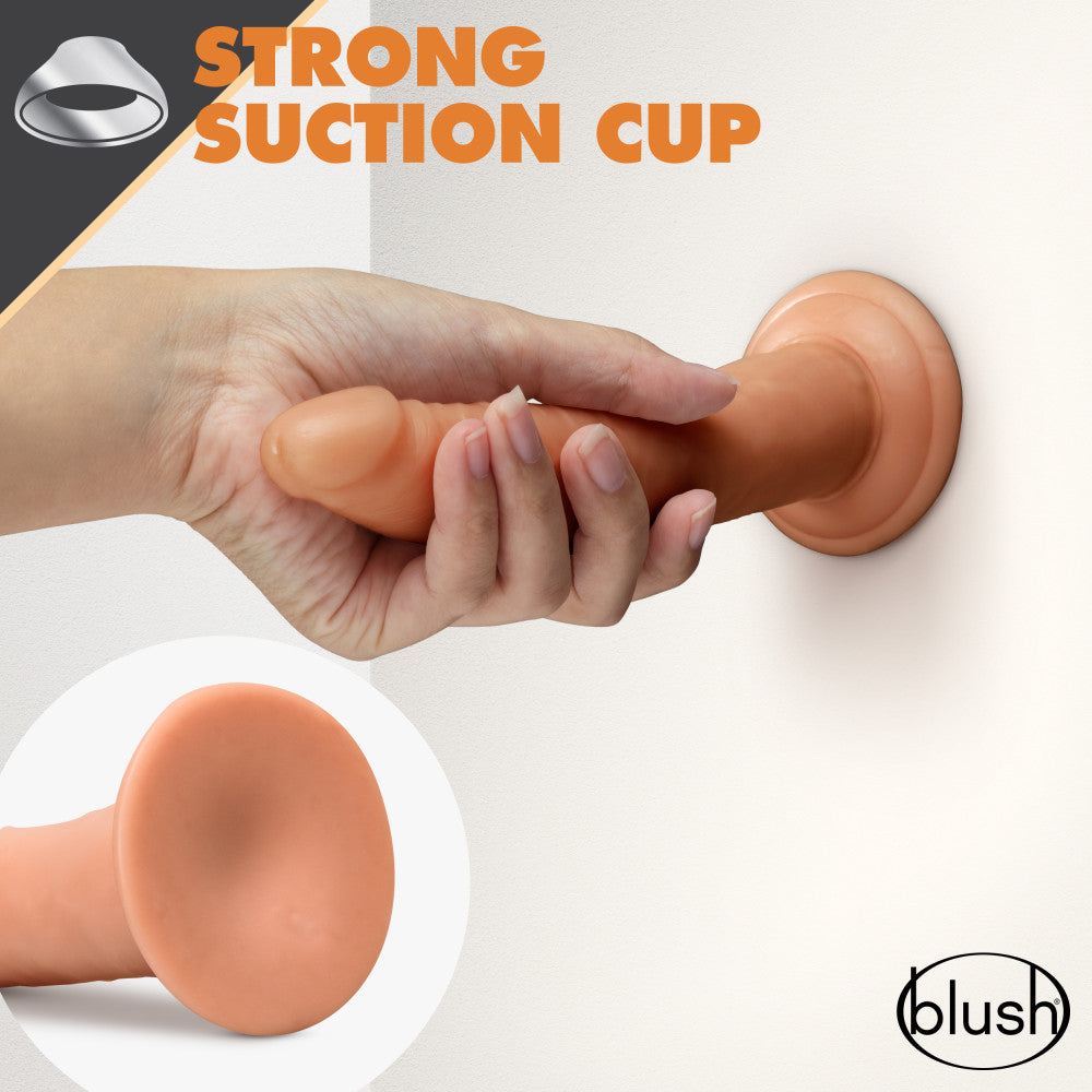 Dr. Skin Glide By Blush® | Realistic Mocha 7.5-Inch Long Self-Lubricating Dildo With Suction Cup Base、mySite、bottomscart