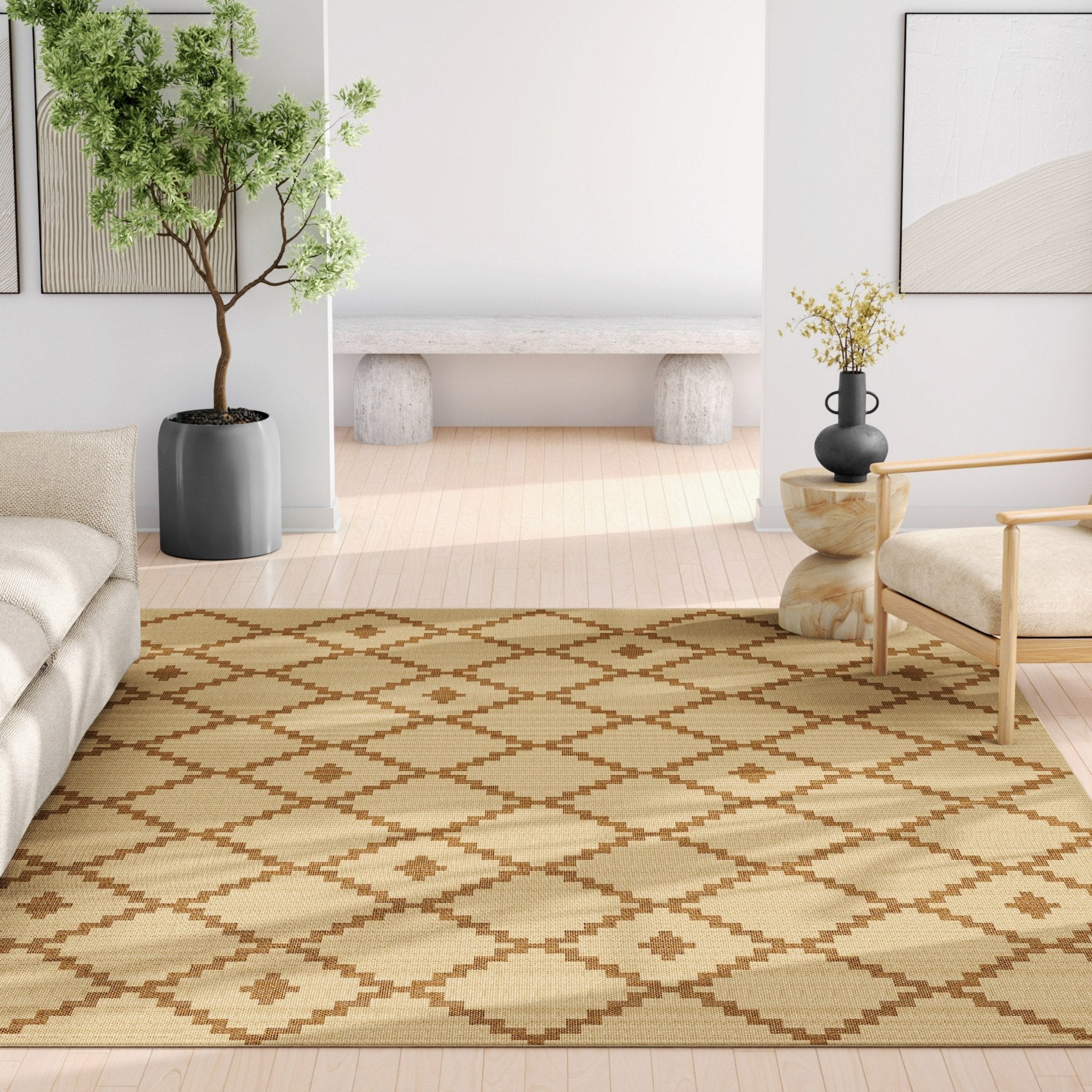Faux-Jute Akita Moroccan Lattice Flatweave Rug、mySite、gigharbornorthrealestate