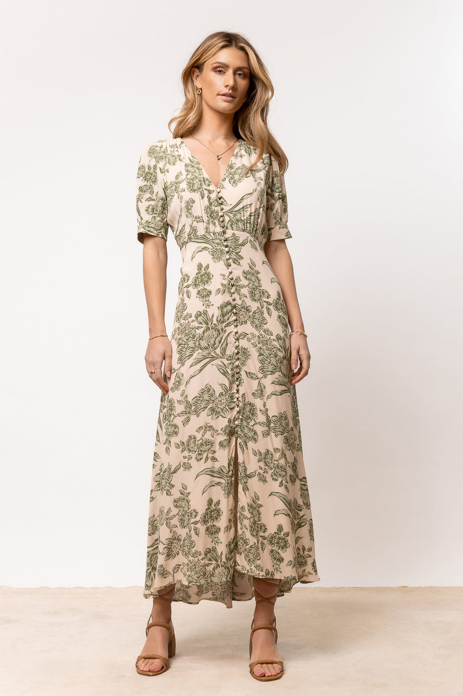  Lia Floral Midi Dress in Sage、mySite、merchandisen