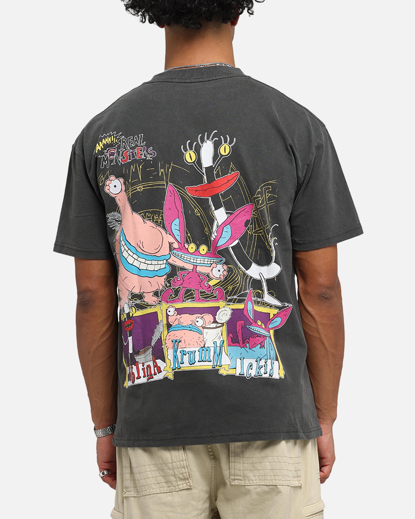 American Thrift x Aaahh!!! Real Monsters Monsters Heavy T-Shirt Black Wash、mySite、zt4zffjzw