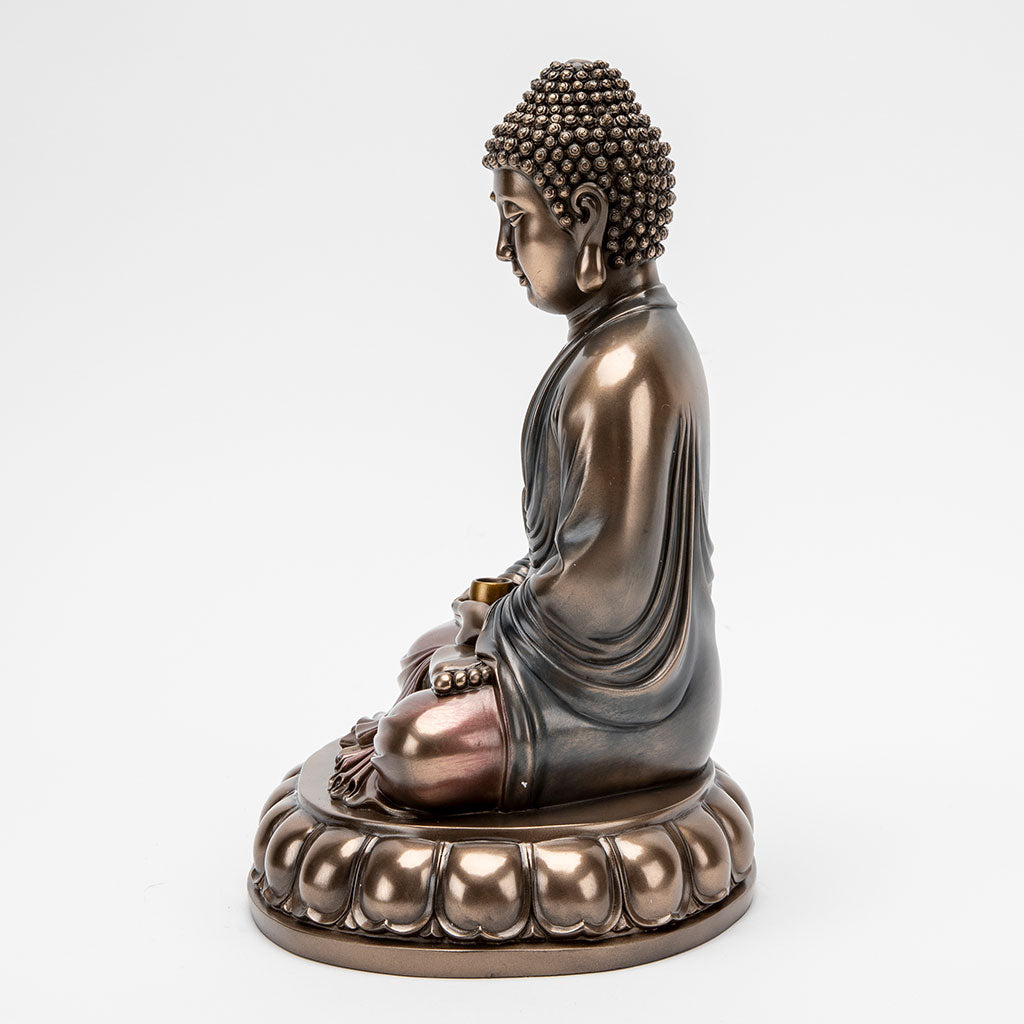 Bronze Meditating Buddha Statue with Alms Bowl、mySite、topwebapps
