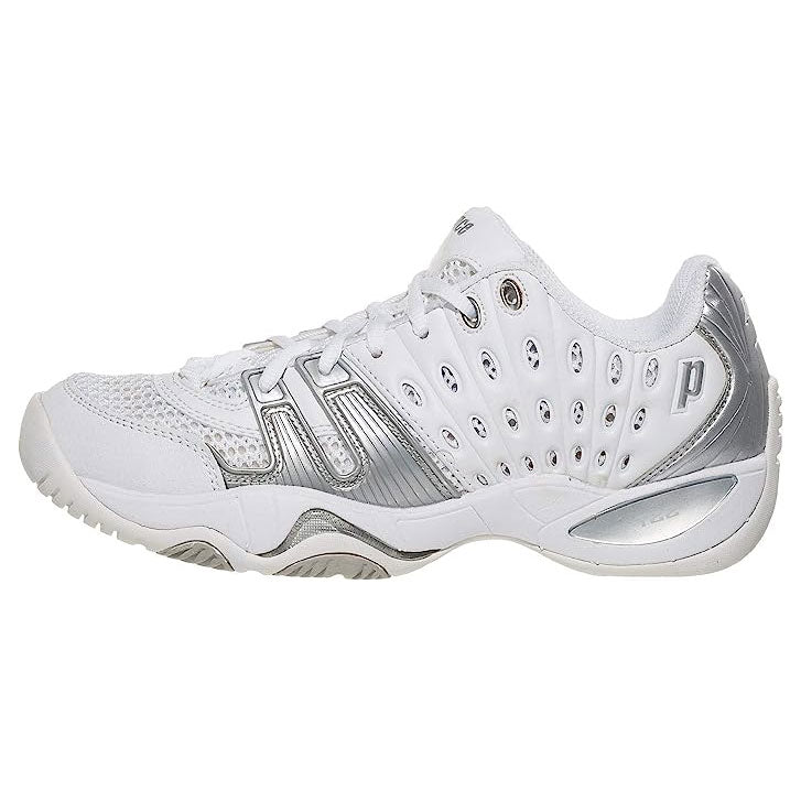 Prince T22 Women's Tennis Shoe (White/Silver)
