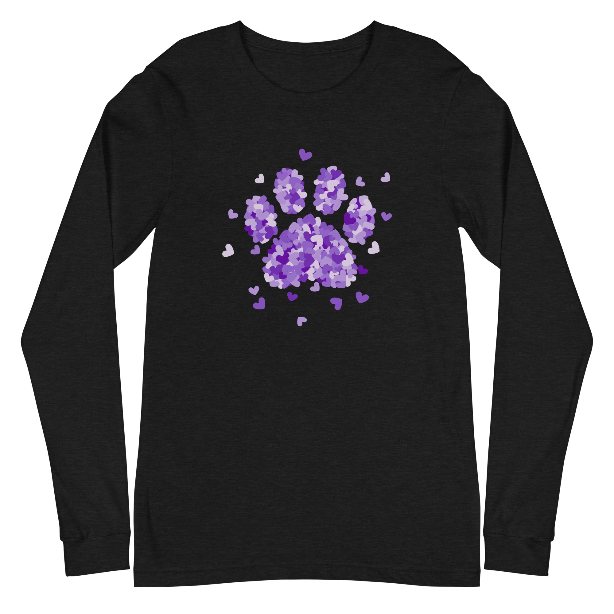Purple Paw Print of Hearts Long Sleeve Tee、mySite、camillekostekn