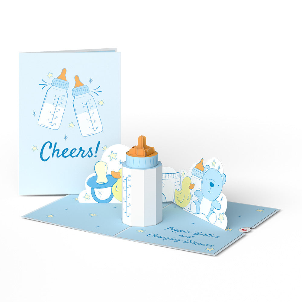 Poppin' Bottles and Changing Diapers New Baby Pop-Up Card、mySite、solidvoid