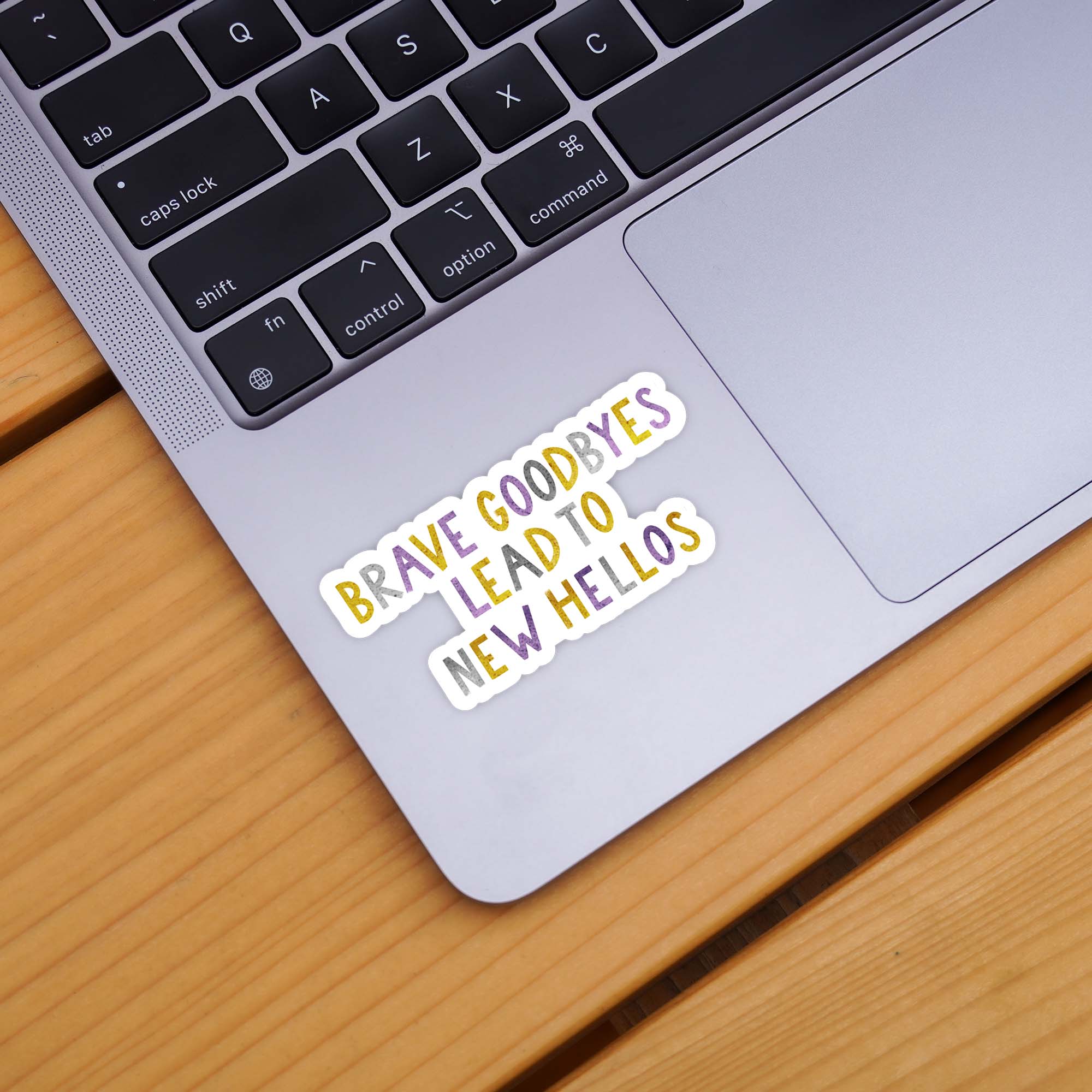  Brave Goodbyes Lead To New Hellos Positivity Lettering Sticker - Purple、mySite、elrpsem3k