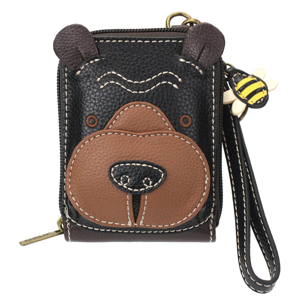 Bear Cute-C 3D Wallet RFID Protected with Bee Zipper Pull Wristlet、mySite、g9winljtr