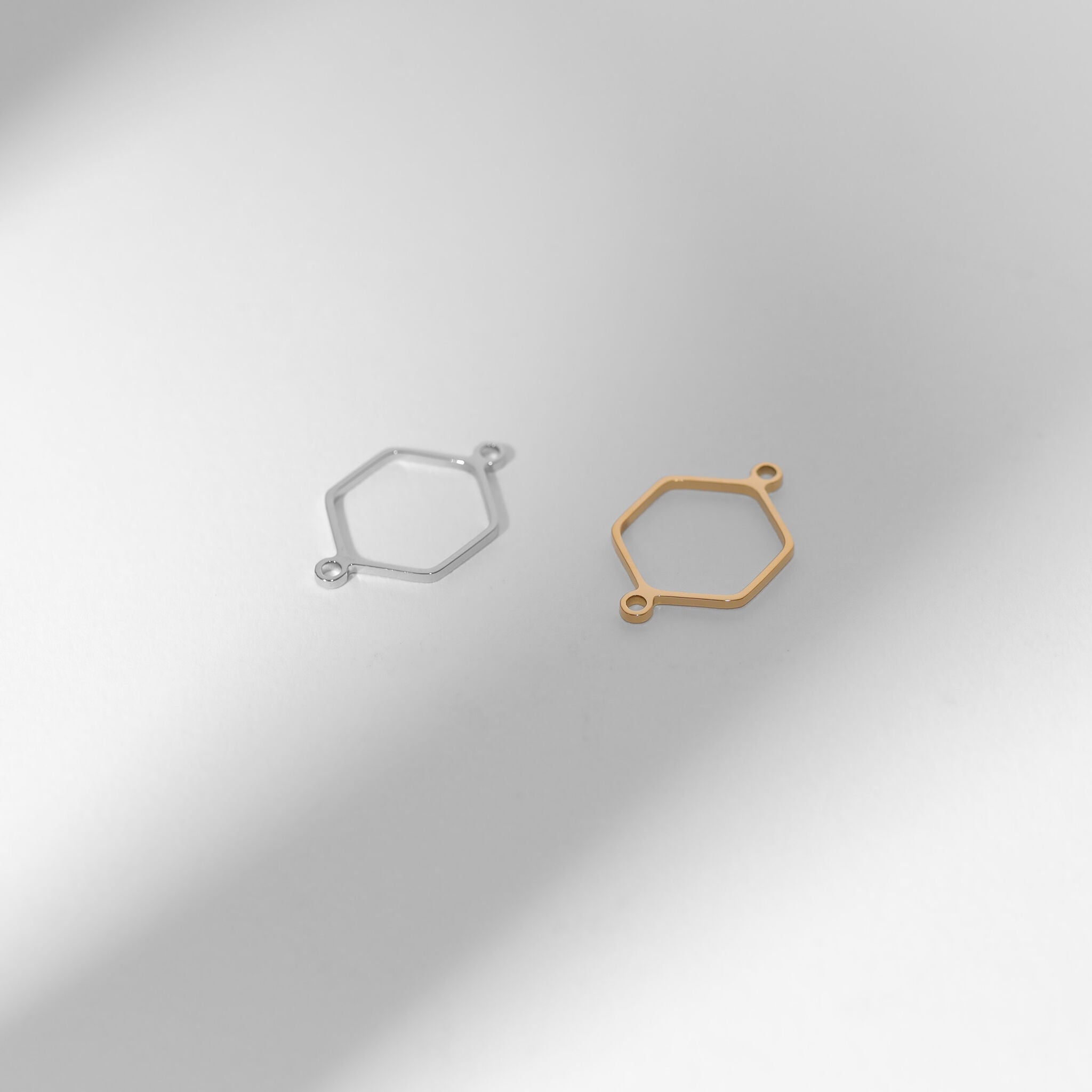 18K Gold PVD Stainless Steel Hexagon Connector Charms / SBB0336、mySite、dreamappss