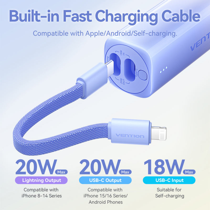 Vention 5000mAh Power Bank 20W、mySite、fannypackpong