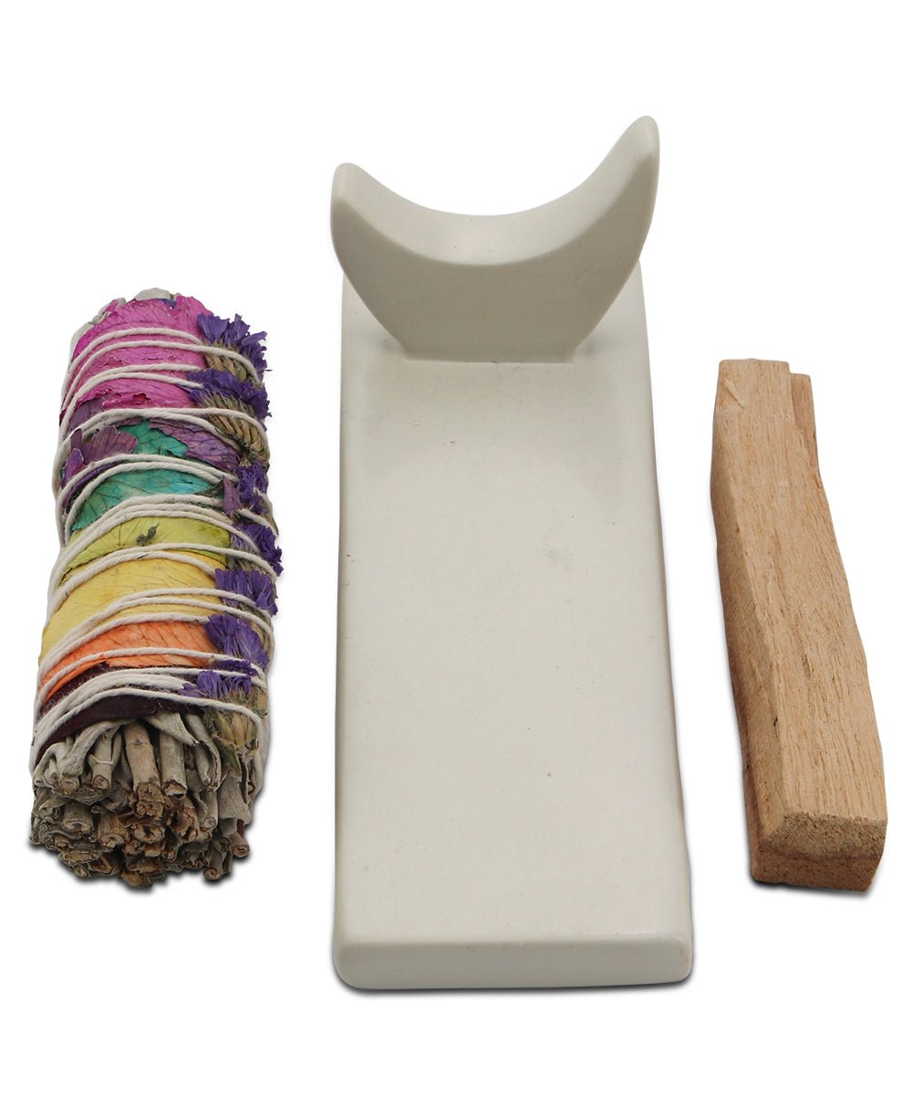 Soapstone Holder With Palo Santo And Chakra Sage、mySite、topwebapps