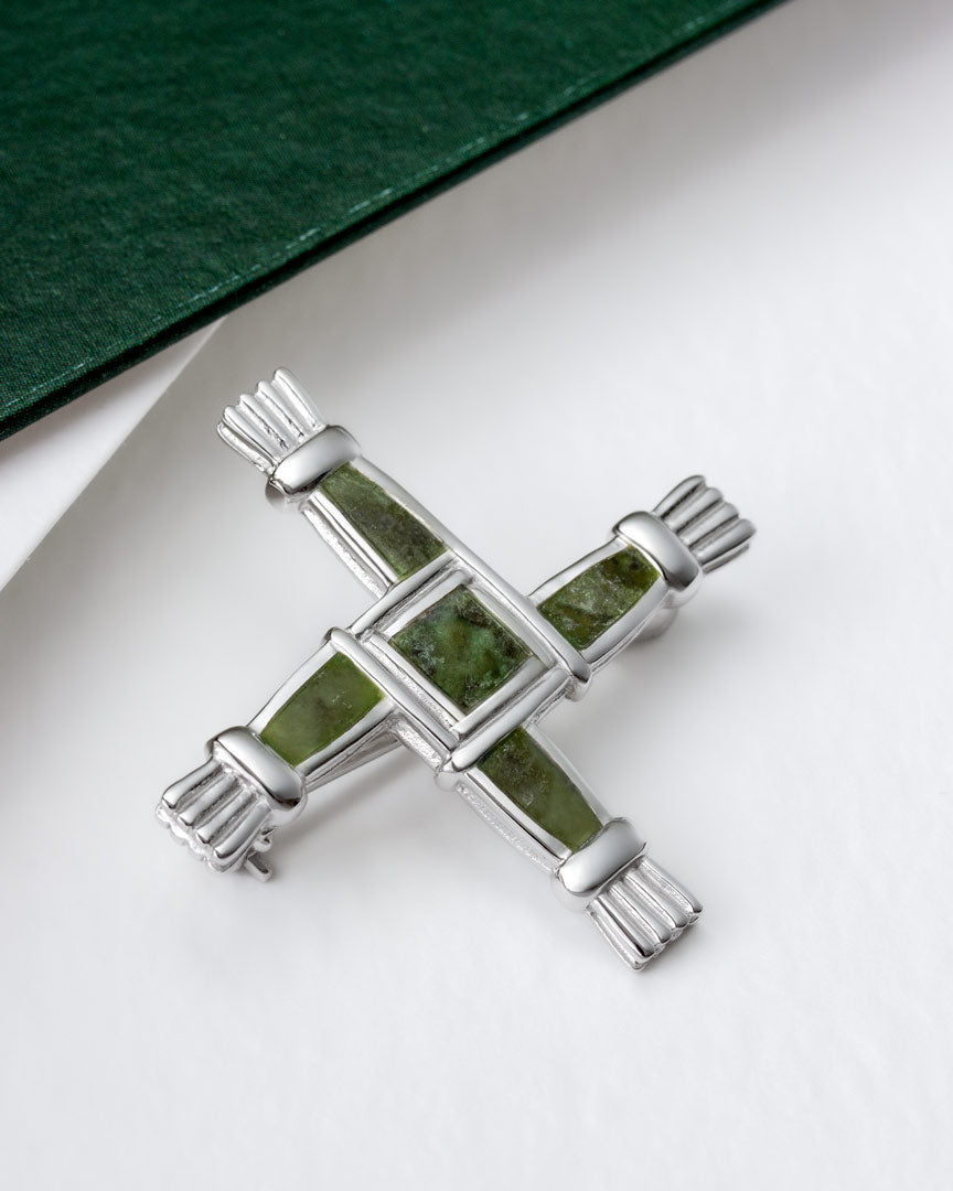  Connemara Marble St Brigids Cross Brooch