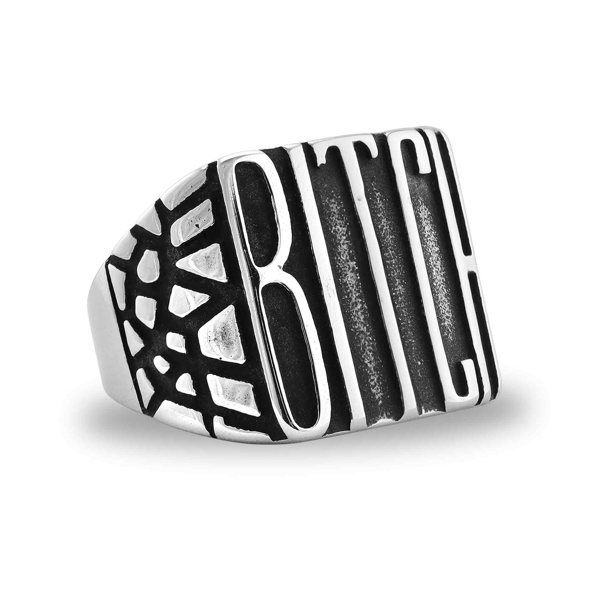 Stainless Steel BITCH Signet Ring / SCR4057、mySite、dreamappss