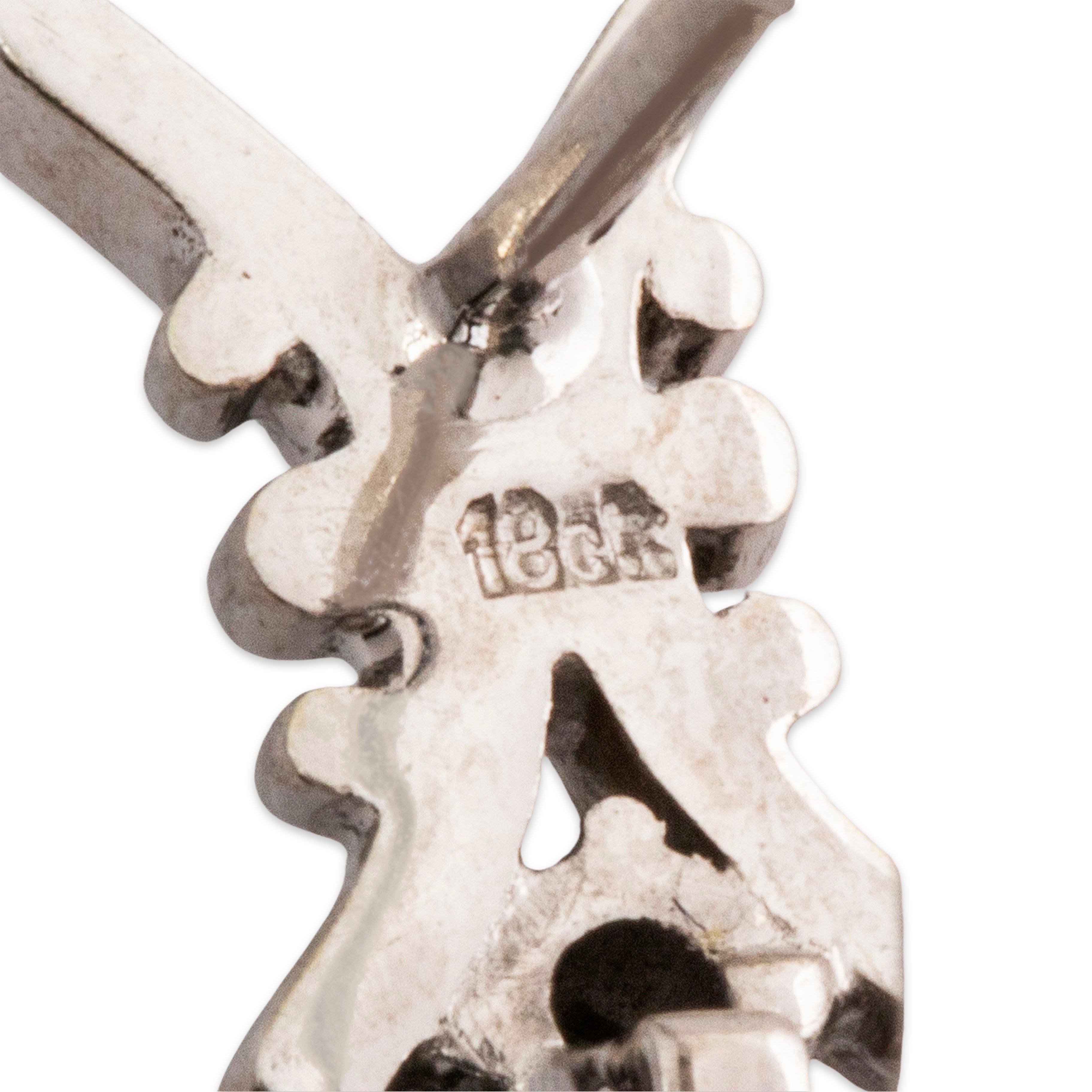 Vintage 18k White Gold 1.72cttw No Heat Sapphire Diamond Dangle Earrings、mySite、hinf8tx79