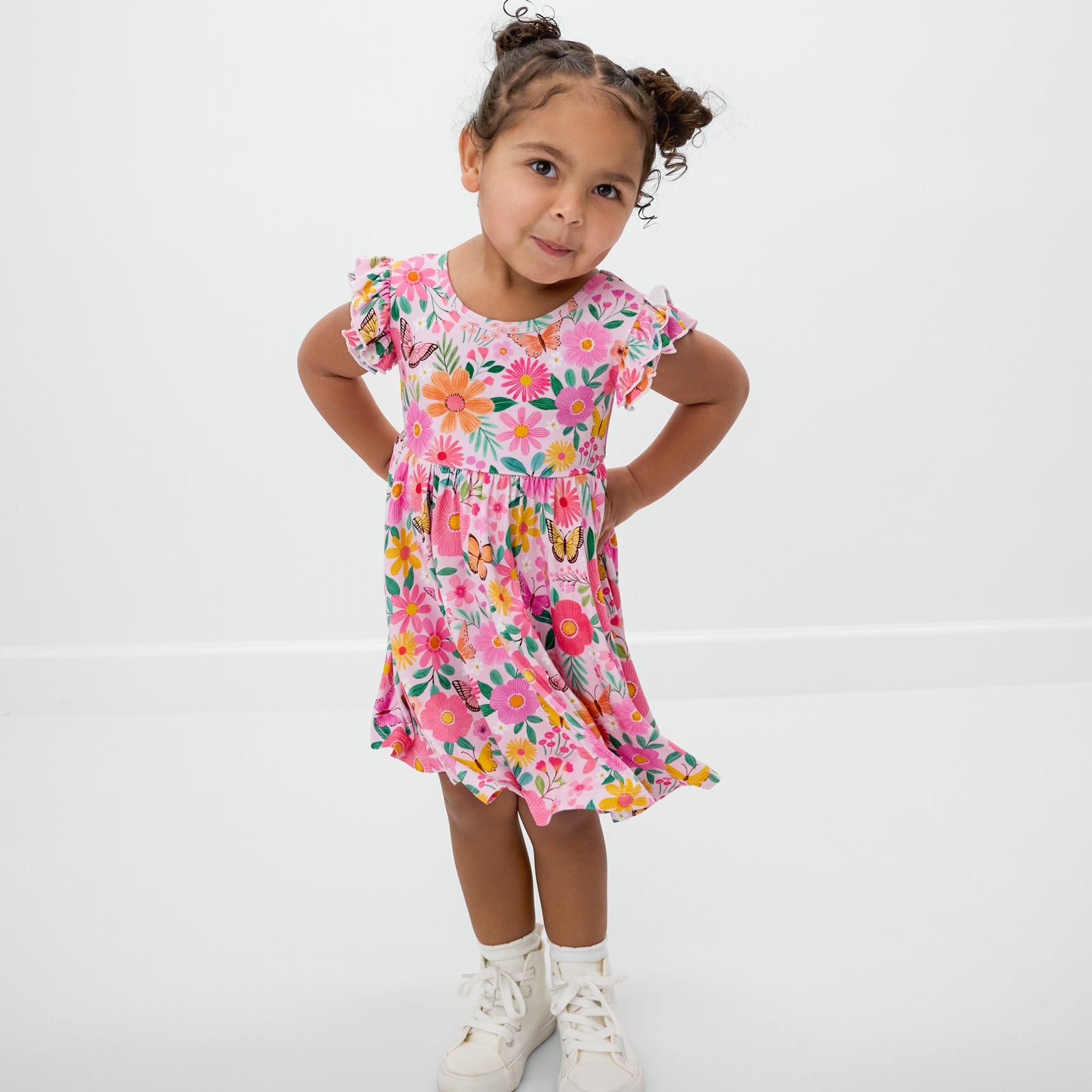 Butterfly Blooms Flutter Twirl Dress with Bodysuit、mySite、g9winljtr