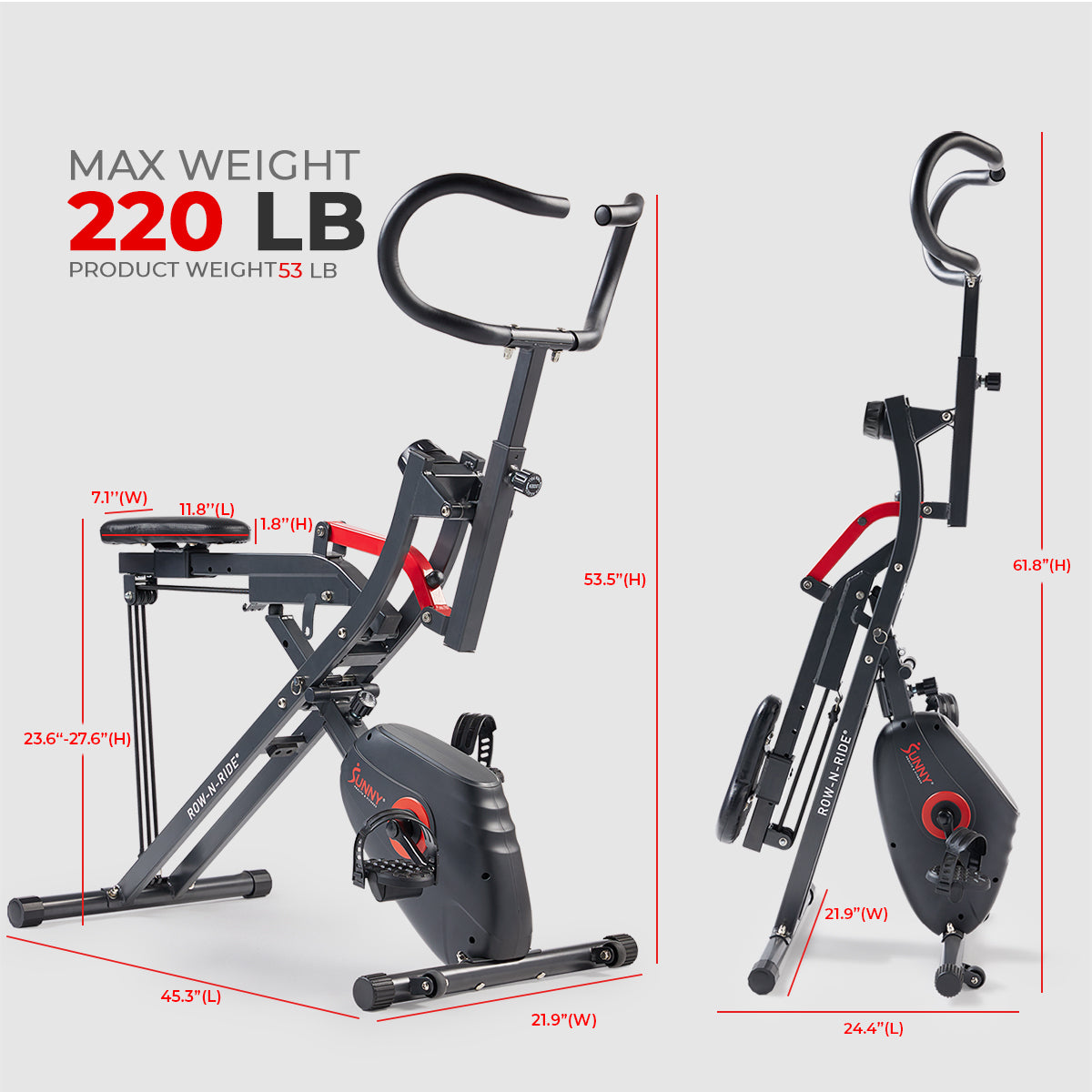  Smart 2 in 1 Upright Row-N-Ride® Squat Assist Trainer Machine and Exercise Bike、mySite、ghnorth