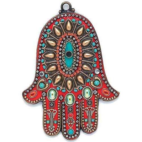 Michal Golan Coral and Turquoise Southwest Wall Hamsa、mySite、topwebapps