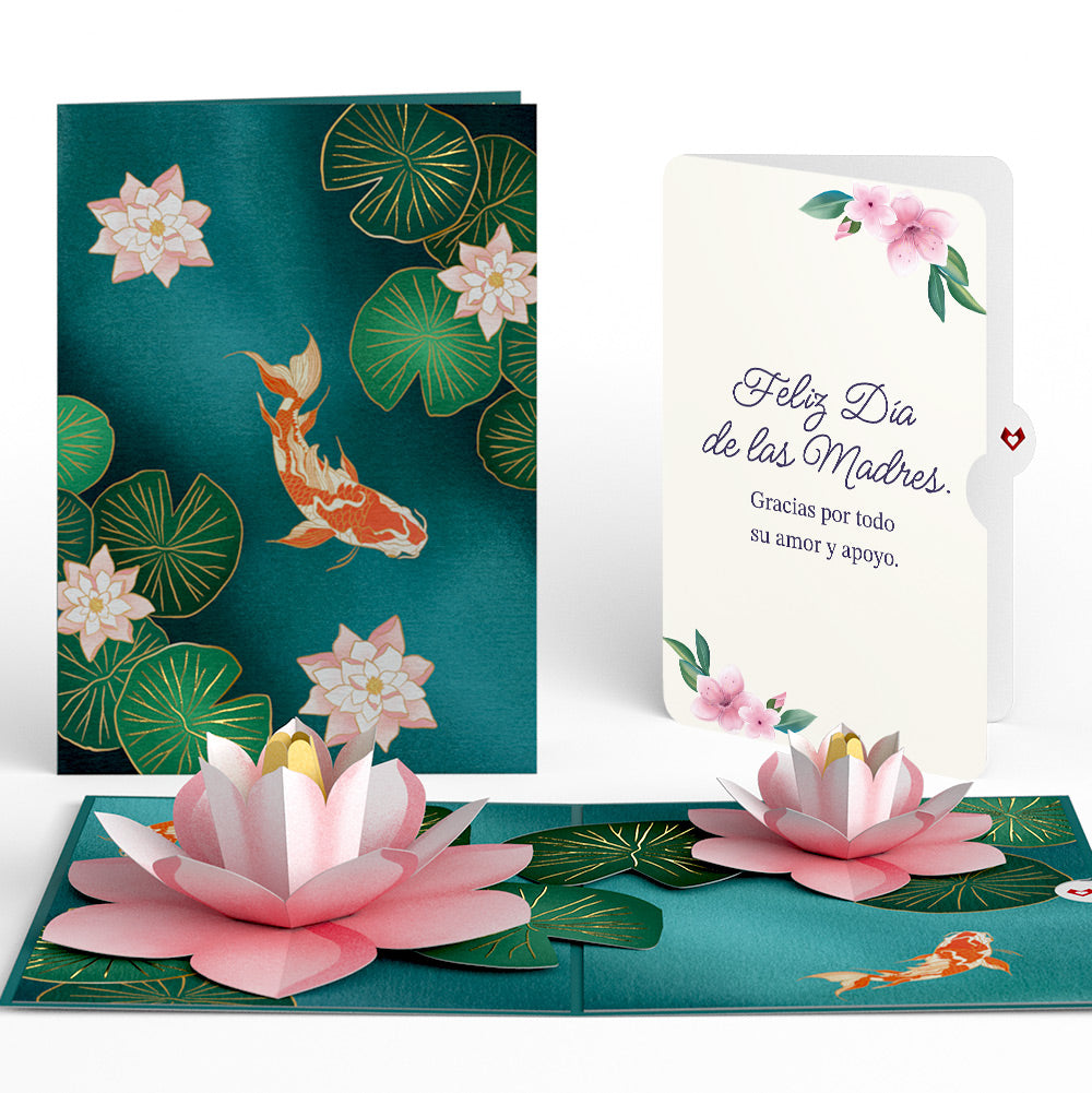 Koi Fish and Lotus Pond Mother's Day Pop-Up Card and Sentiment Set for Spanish Mom、mySite、solidvoid