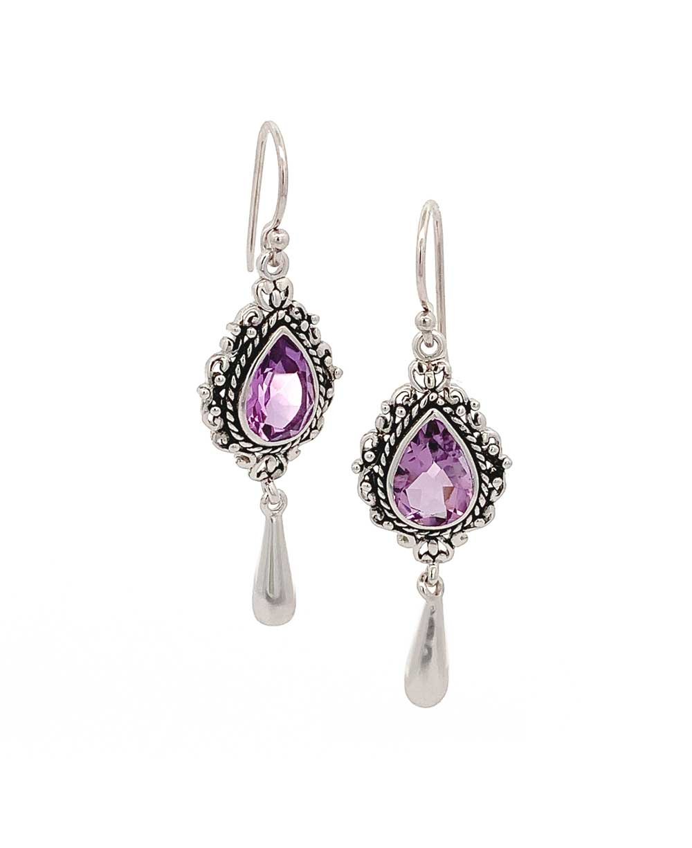 Amethyst Sterling Silver Drop Earrings、mySite、topwebapps