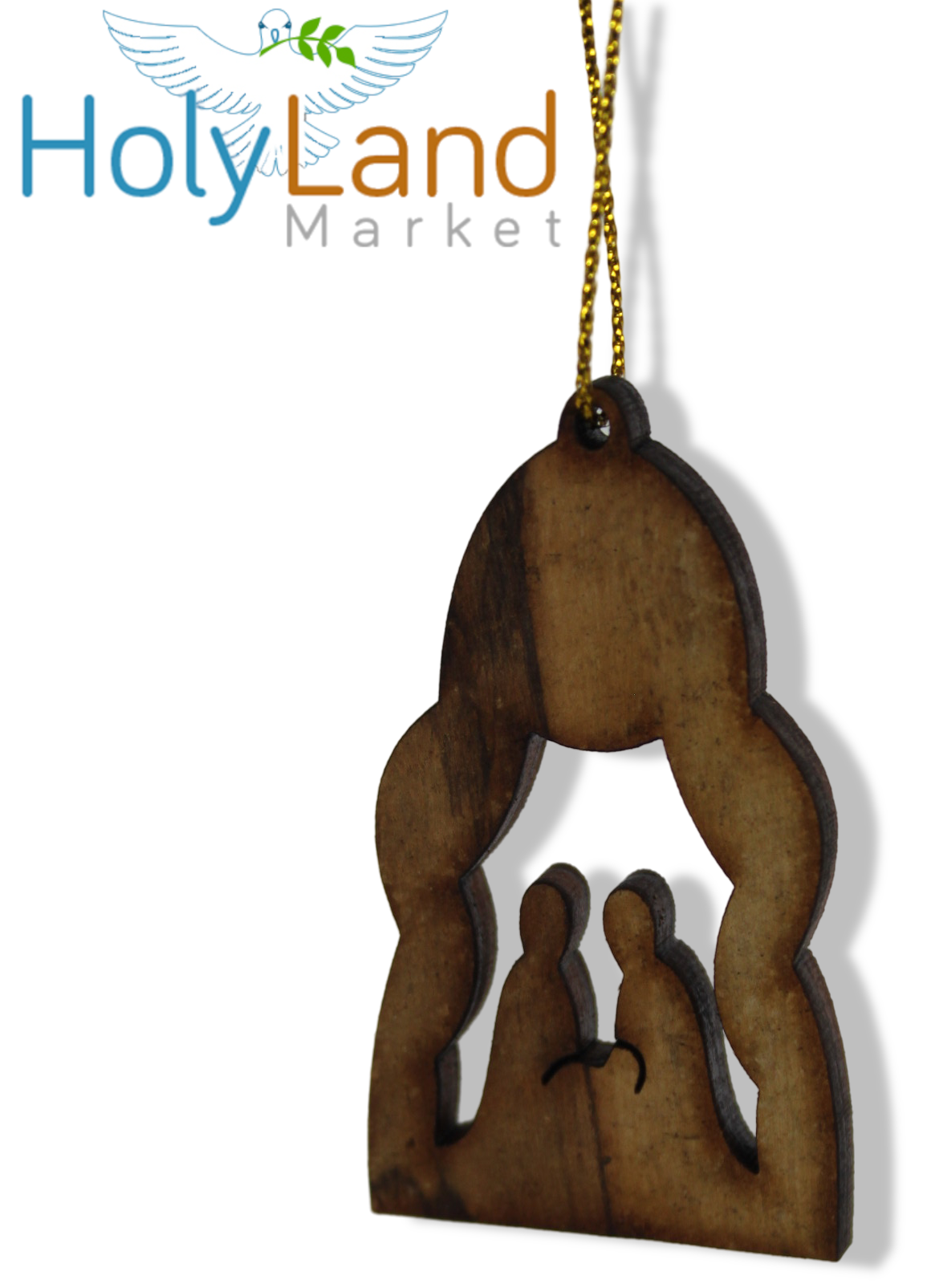  Holy Land Market Olive Wood Ornaments - Set of 12 Flat Christmas Decorations with Nativity Story Booklet, Inspirational Hand Carved Christmas Decor, Christian Christmas Ornaments from Bethlehem、mySite、elrpsem3k