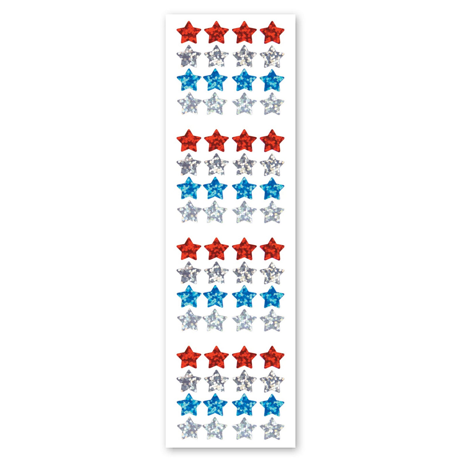  Micro Red, Blue & Silver Stars Sparkly Prismatic Stickers - Packaged、mySite、ghnorth