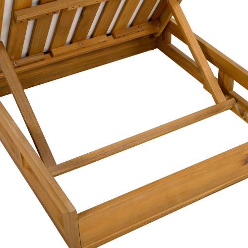 LOUNGE CHAISE SET, ACACIA WOOD WITH WATER-RESISTANT LOUNGE CUSHIONS (CREAM & 4 INCH THICK) - MATCHING DARK GREY VERSION AVAILABLE、、eastwooduniform