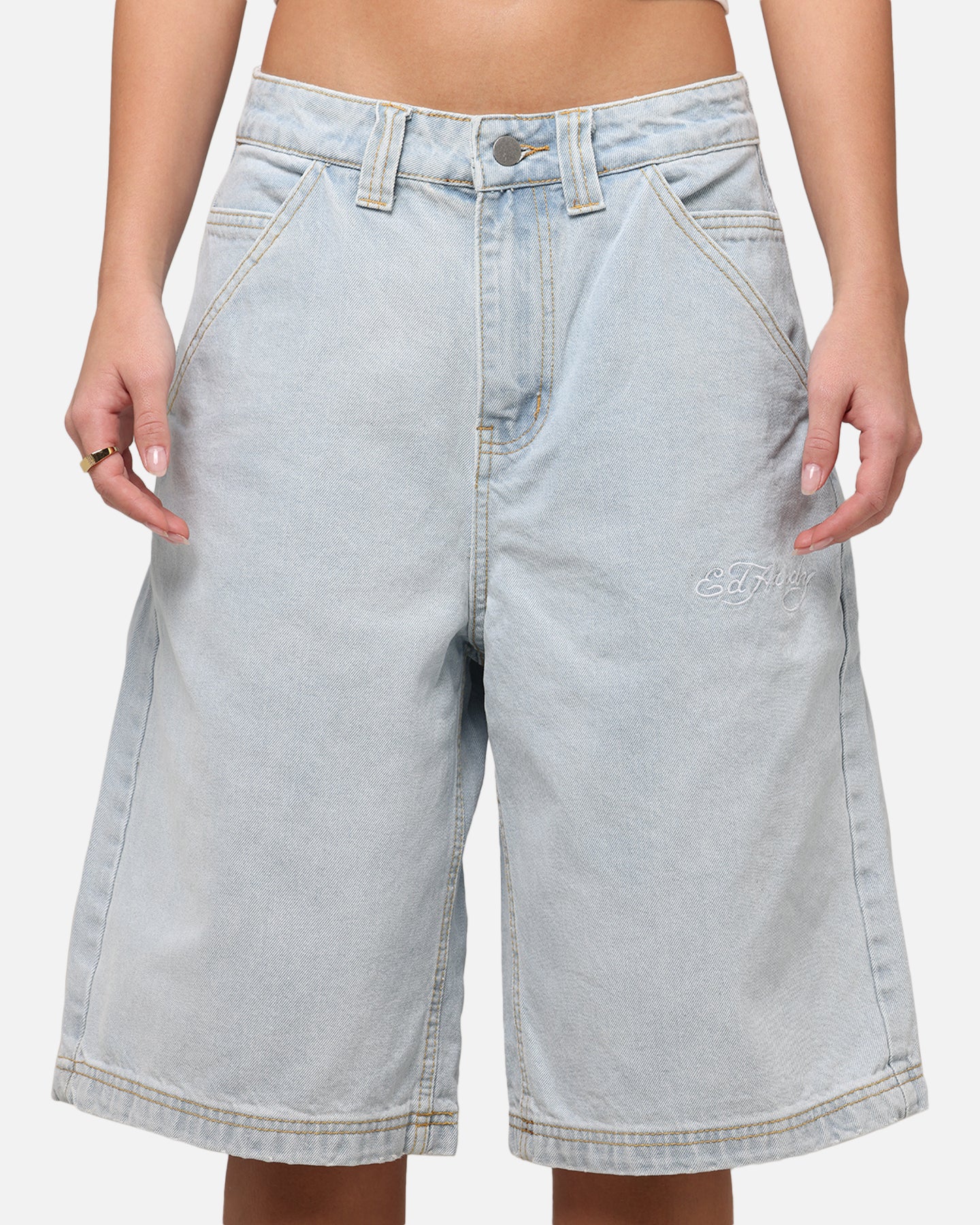 Ed Hardy Women's Flora Jorts Light Wash、mySite、zt4zffjzw