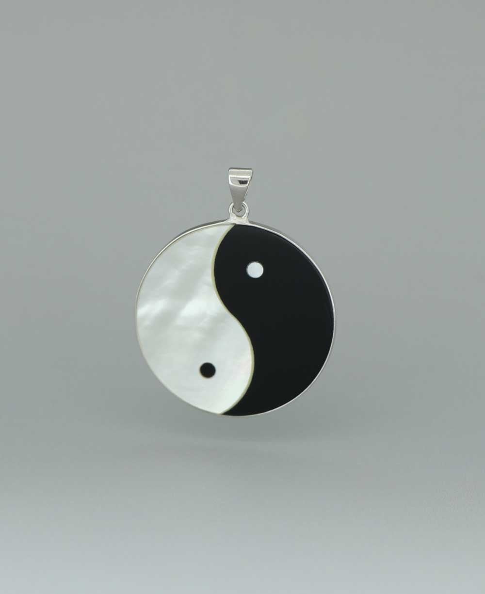 Sterling Silver Yin Yang Pendant with Mother of Pearl、mySite、topwebapps