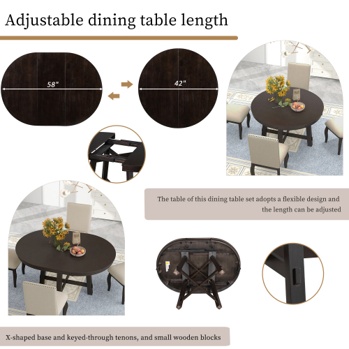 TREXM Farmhouse Round Extendable Dining Table with 16" Leaf Wood Kitchen Table (Natural Wood Wash)、、casual