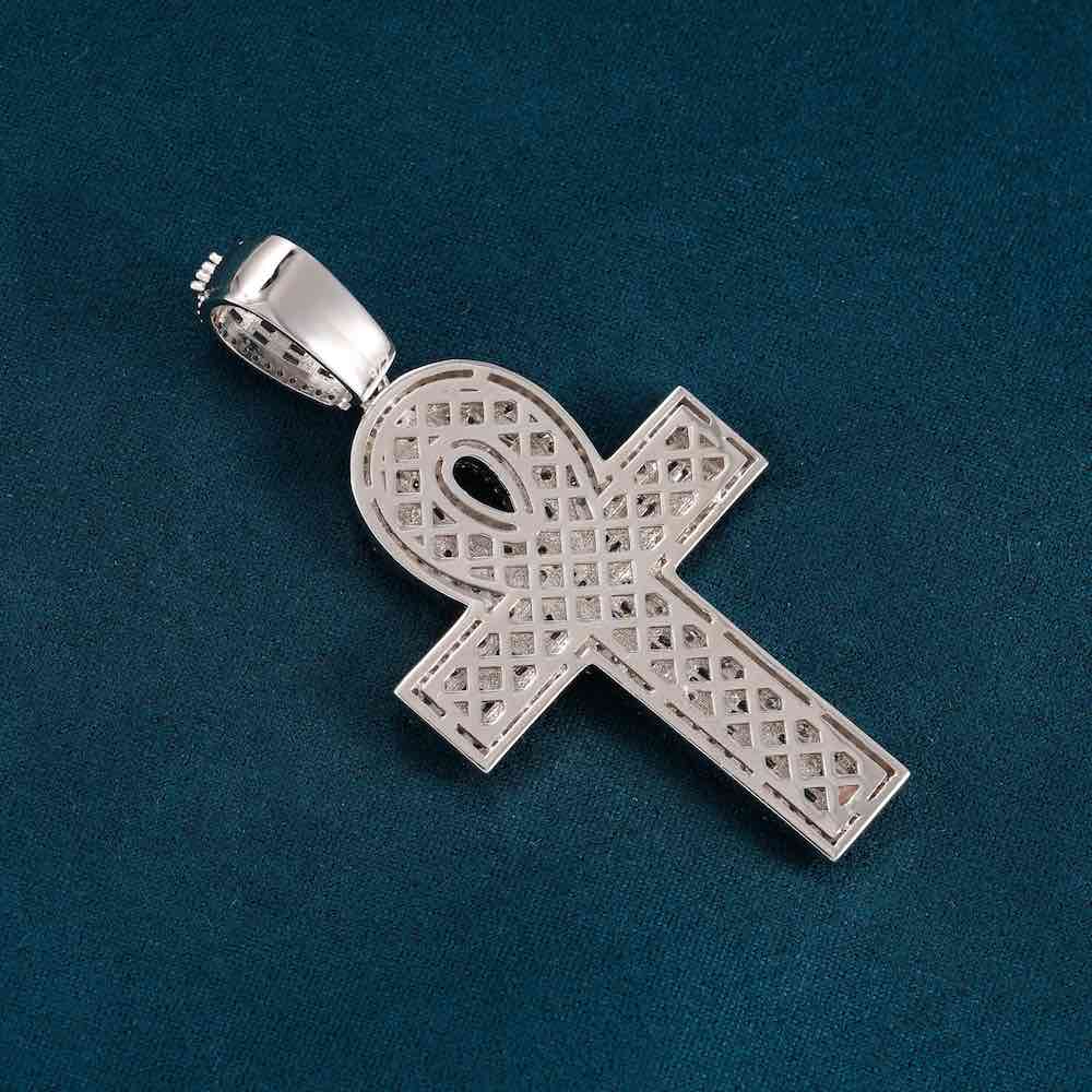 Moissanite Baguette Ankh Pendant 14K Gold、mySite、hinf8tx79