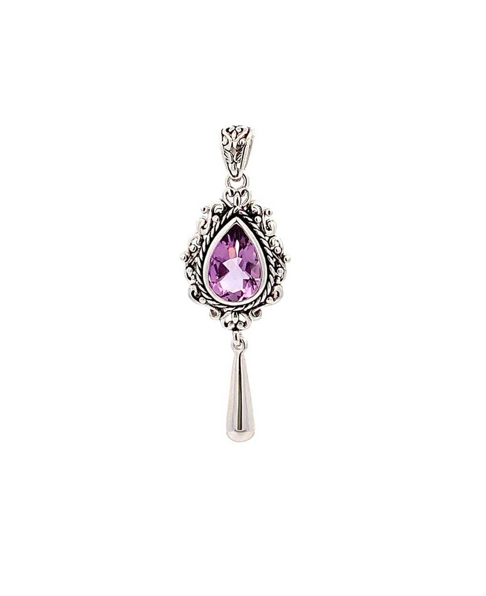 Sterling Silver and Amethyst Teardrop Pendant、mySite、topwebapps