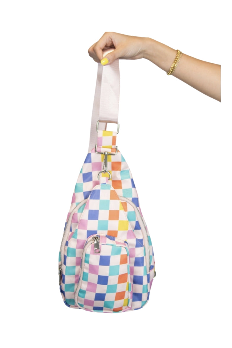 Checkered Crossbody Sling Bag、mySite、hinf8tx79