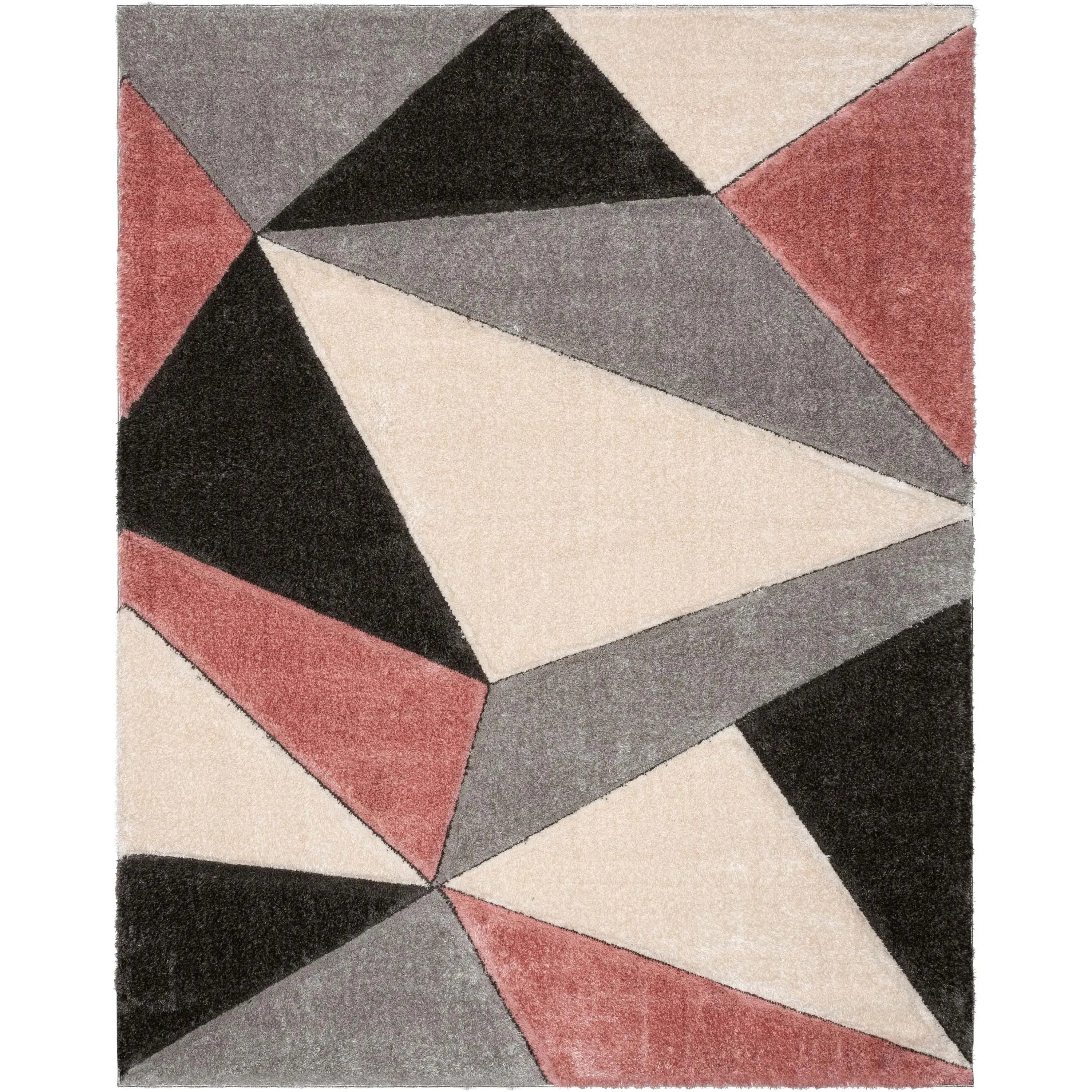 Venice Blush Modern Geometric 3D Textured Shag Rug、mySite、gigharbornorthrealestate