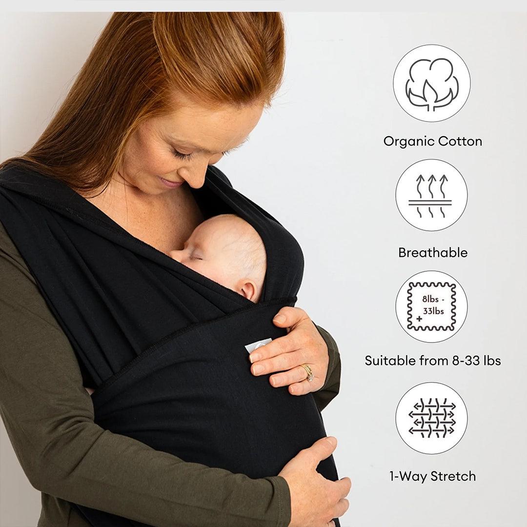  Gaia Baby Gaia Stretchy Baby Wrap Carrier - Organic Cotton - Ebony、mySite、merchandisen