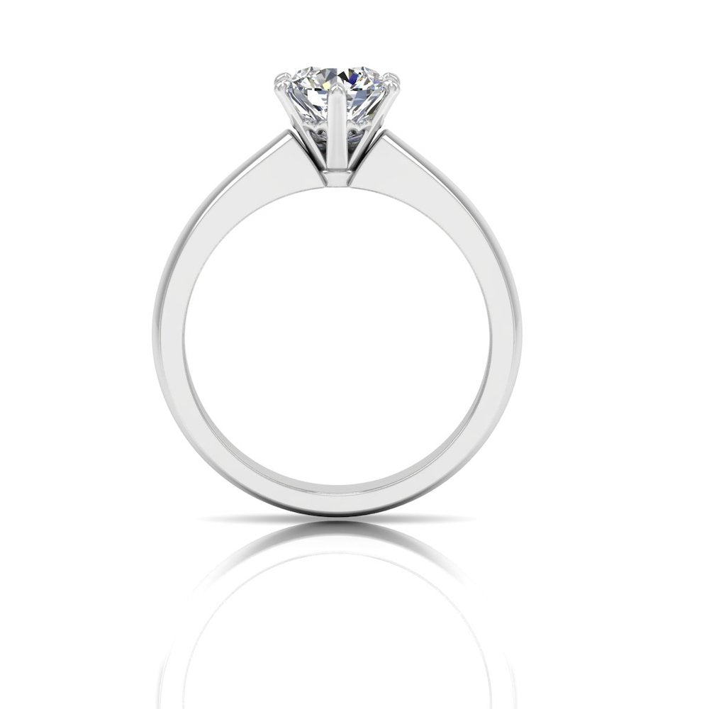 Raised Solitaire Brilliant Cut Moissanite Engagement Ring、mySite、hinf8tx79