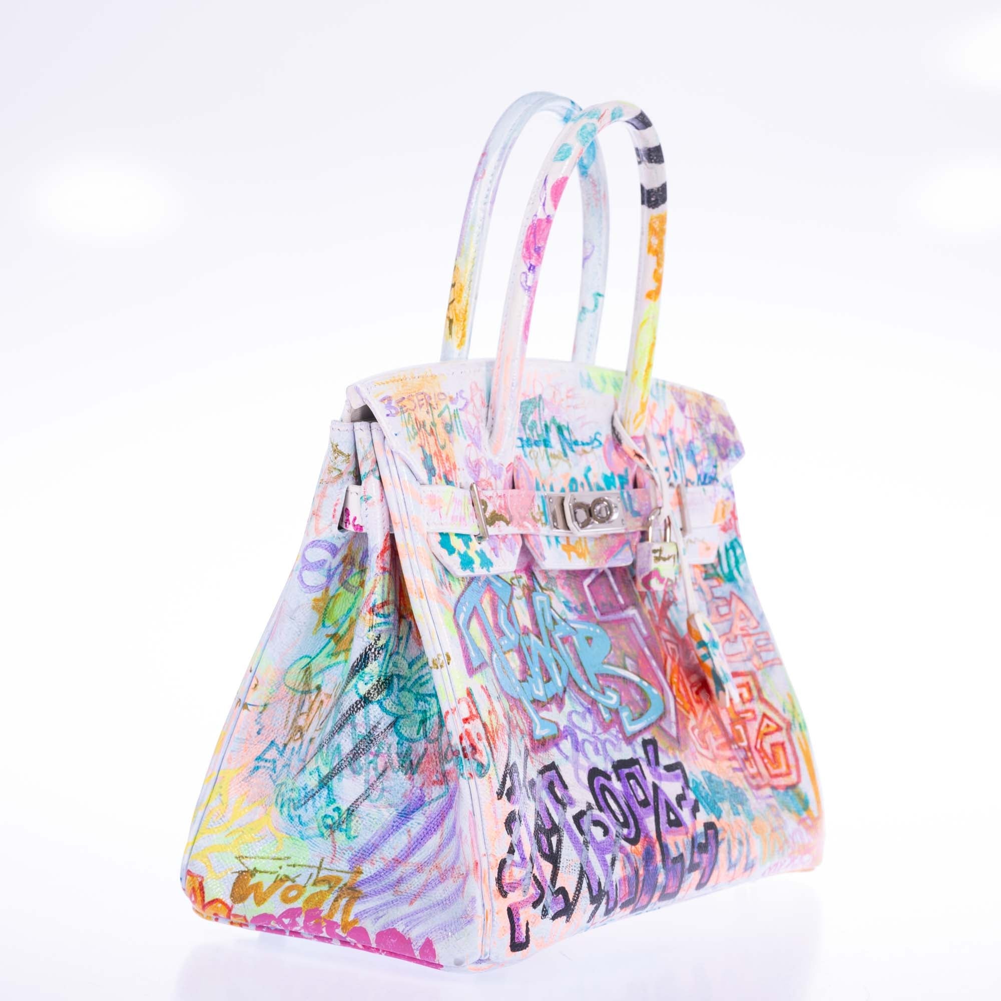 Vintage Hermès Birkin 30 Painted Graffiti White Epsom Palladium Hardware、mySite、garminoutage.com