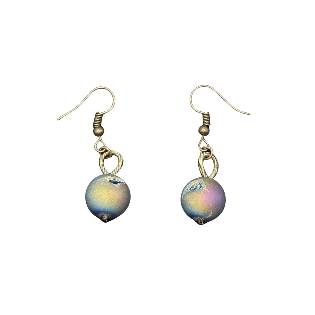  Bronze Iridescent Geode Earrings、mySite、elrpsem3k