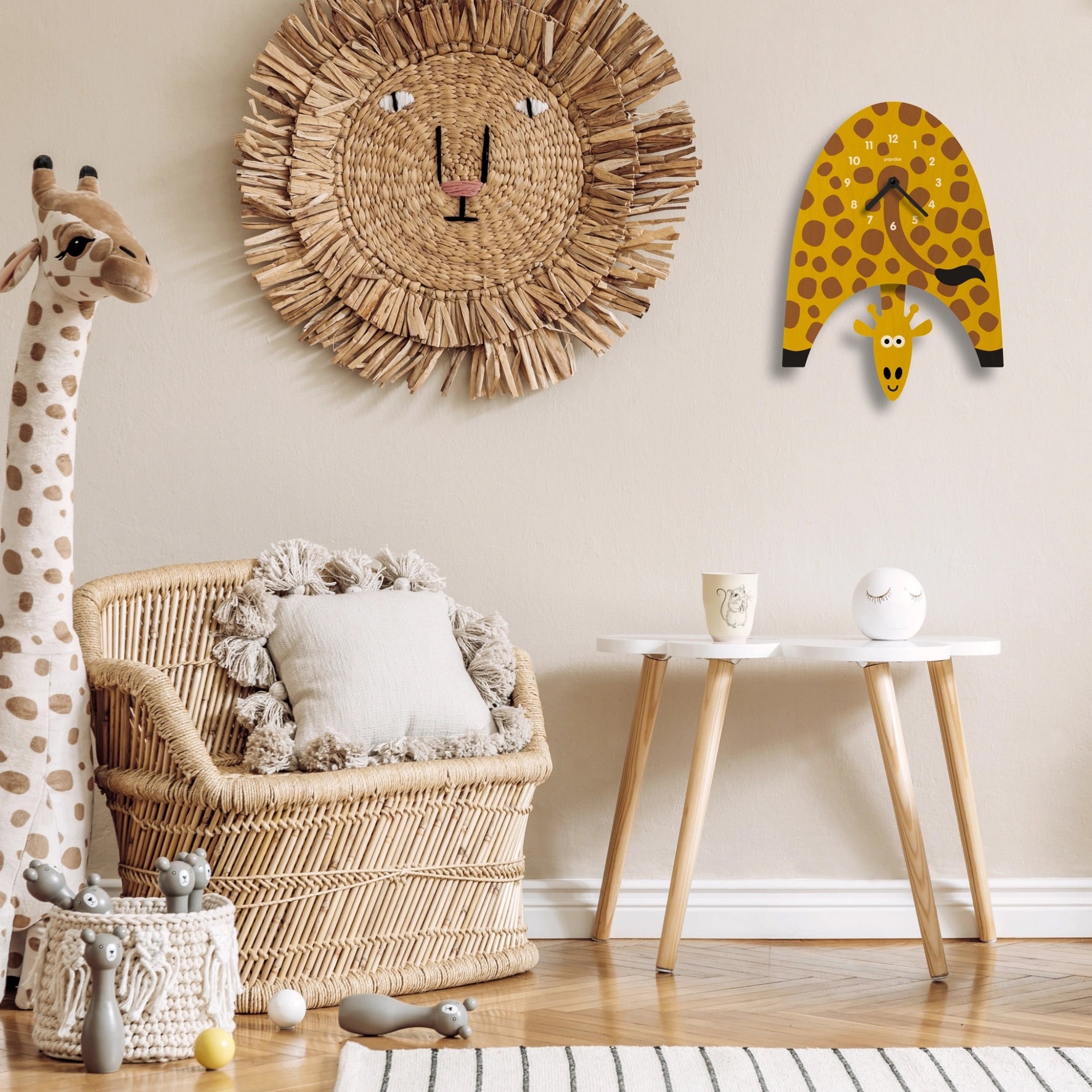 Giraffe Pendulum Clock - Wood、mySite、g9winljtr