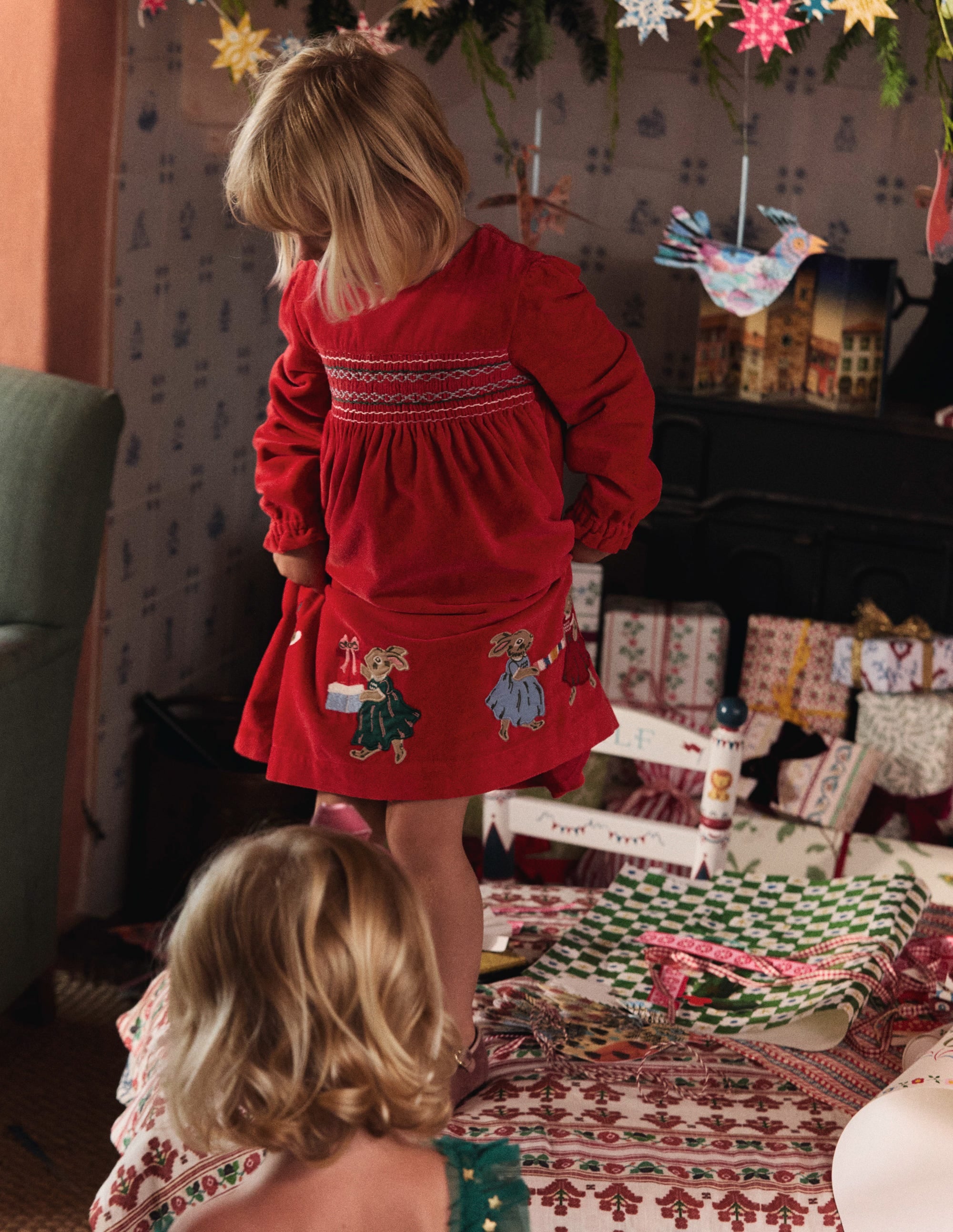  Bess Cosy Smocked Dress-Poppy Red Rabbit、mySite、ashleygrahame