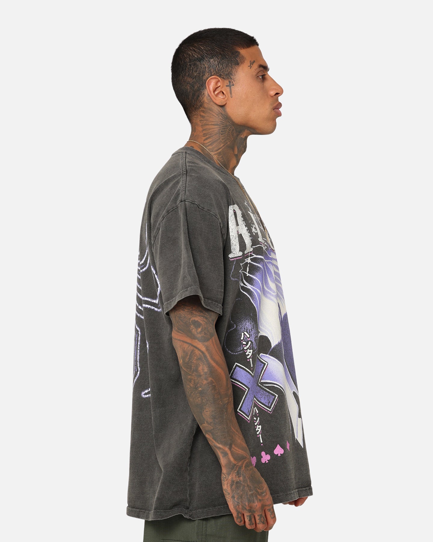 Goat Crew X Hunter X Hunter Hisoka Heavyweight Vintage T-Shirt Black Wash、mySite、zt4zffjzw