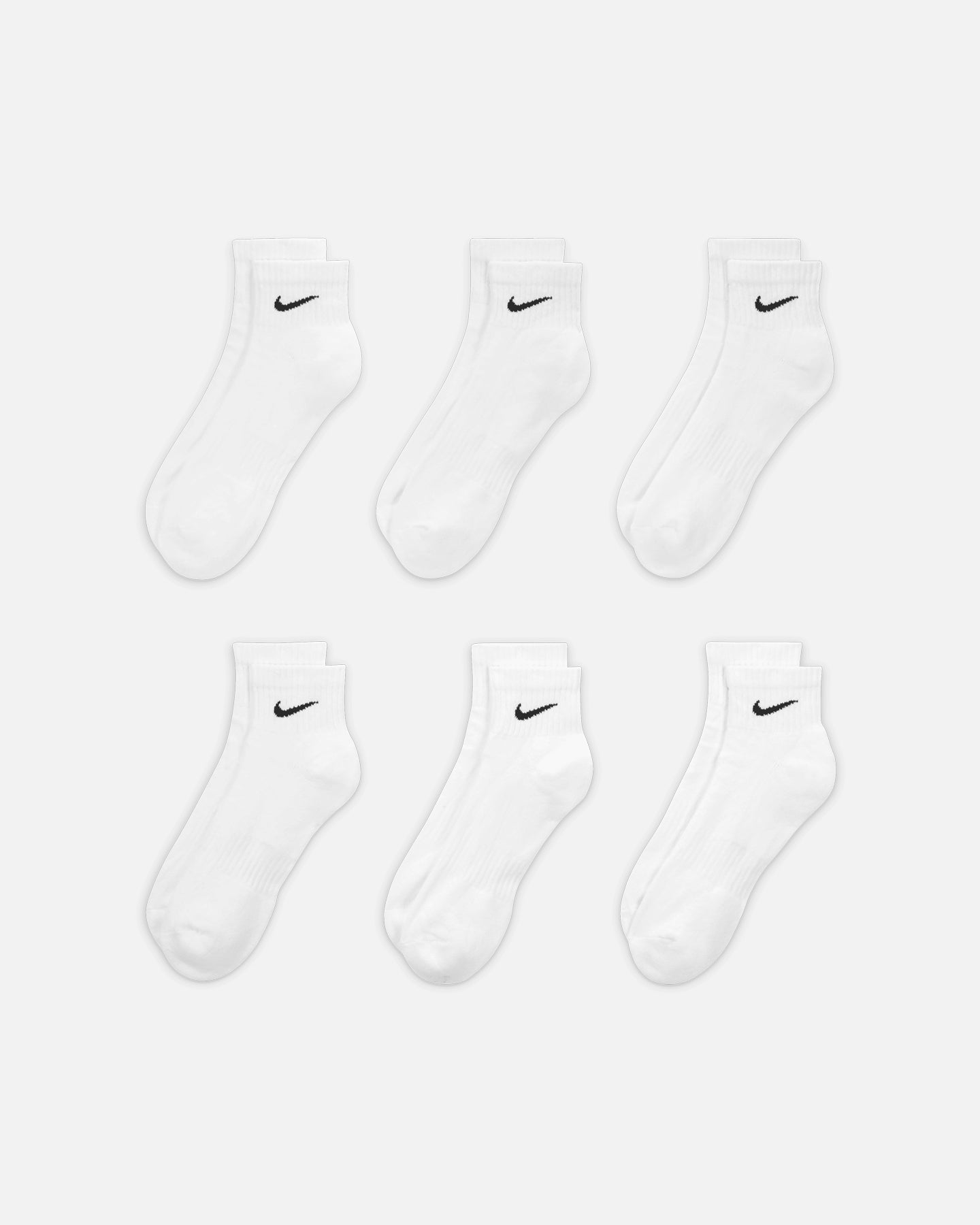 Nike Everyday Cotton Cushioned Ankle Socks 6 Pack White/Black、mySite、zt4zffjzw