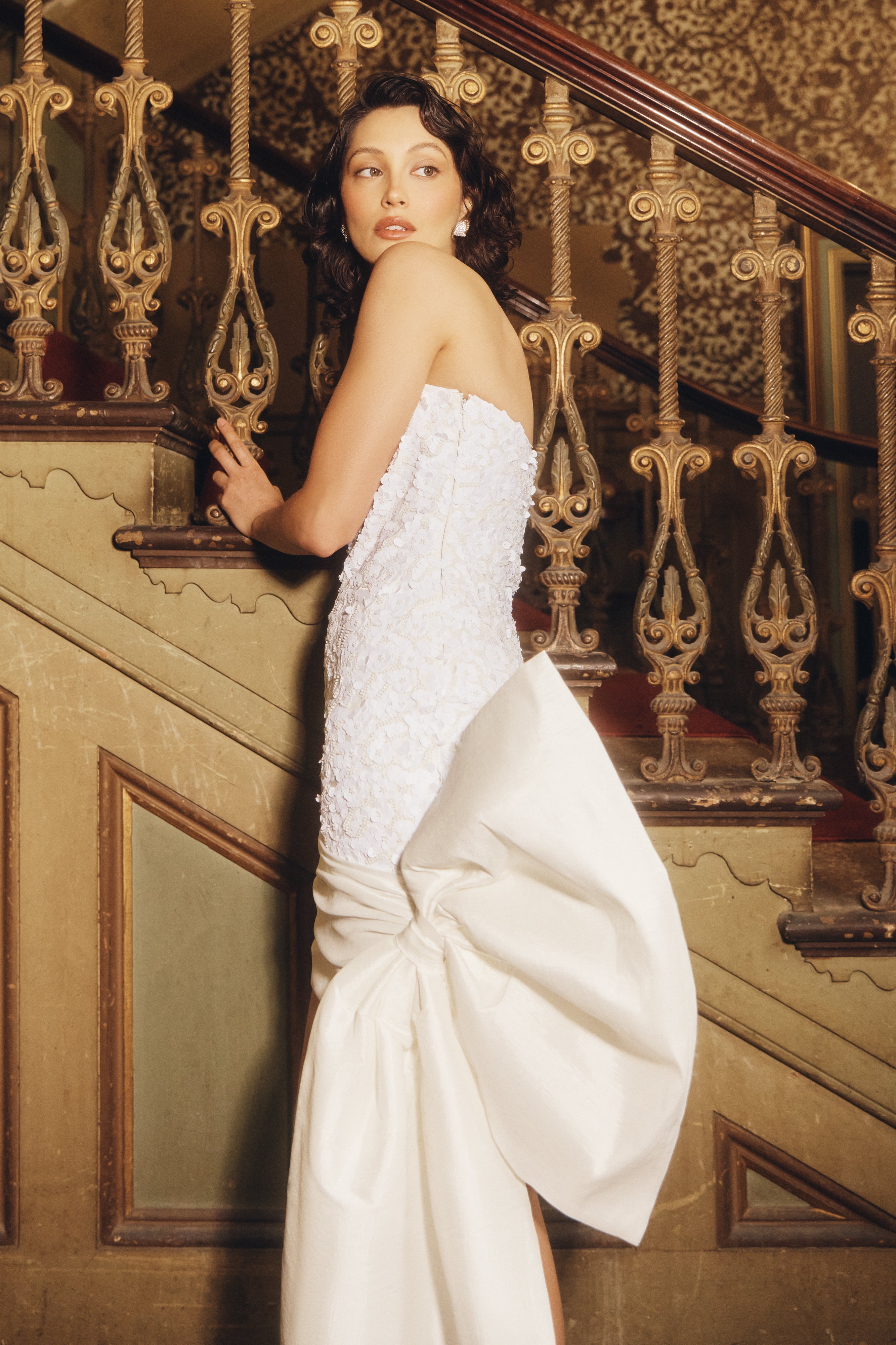 Franka Strapless Bow Mini Dress - White、mySite、solidvoid