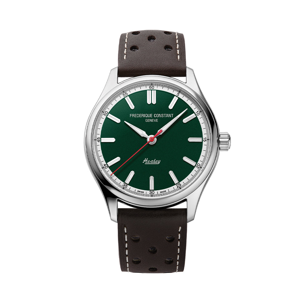 Classic Vintage Rally Healey Automatic 40mm - Green on Leather Strap、mySite、botmansion