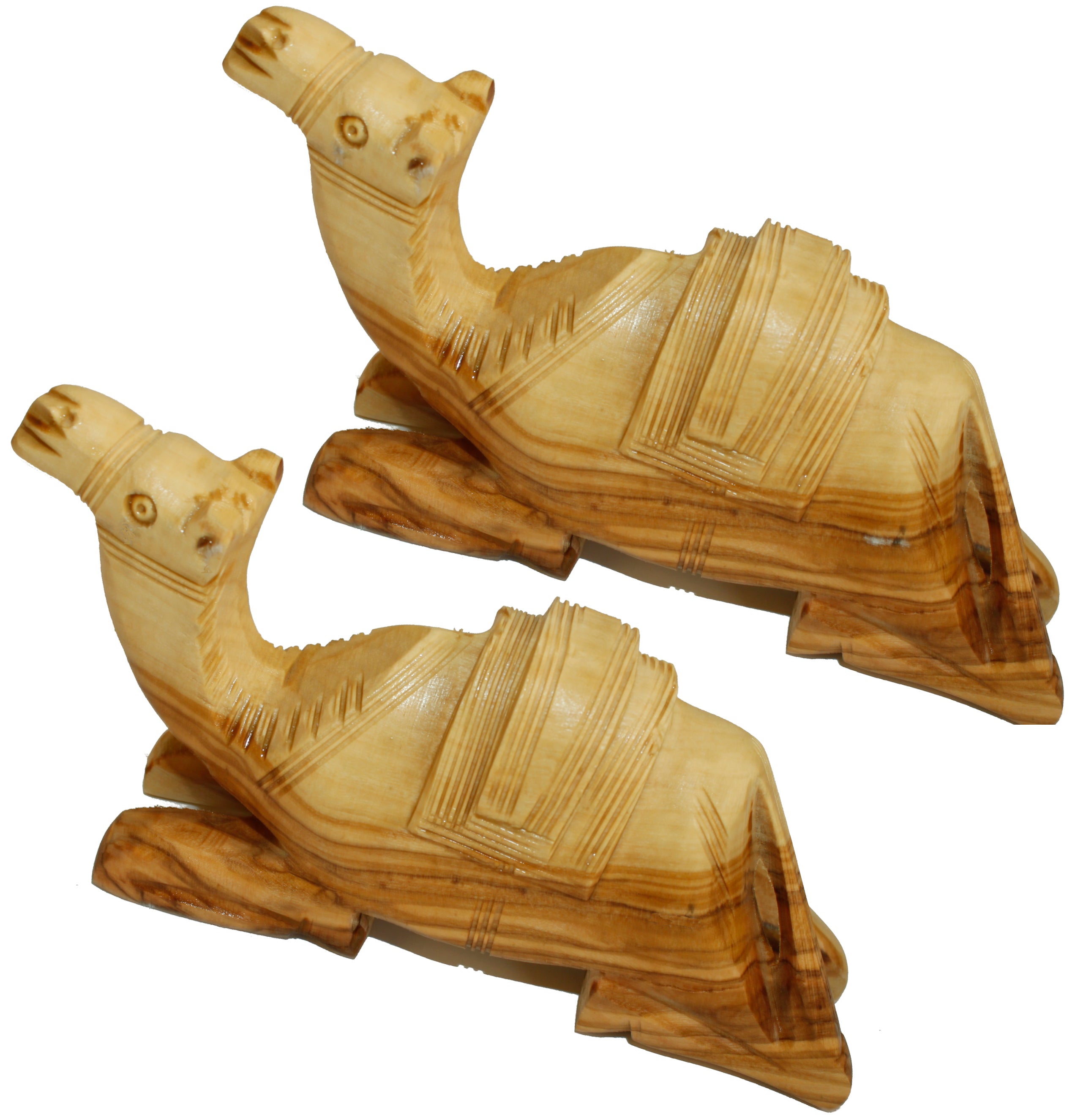  Two Olive Wood Camels with Carved Saddle as shown. Carved by Hand (7 Inches long or wide and 3.25 Inches high)、mySite、elrpsem3k