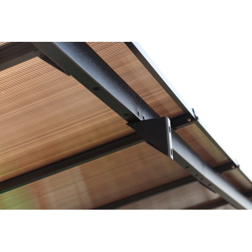 10' x 10' Outdoor Pergola Gazebo,Wall-Mounted Lean to Metal Awning Gazebo with Roof,Large Heavy Duty for Patio,Decks,Backyard、、eastwooduniform